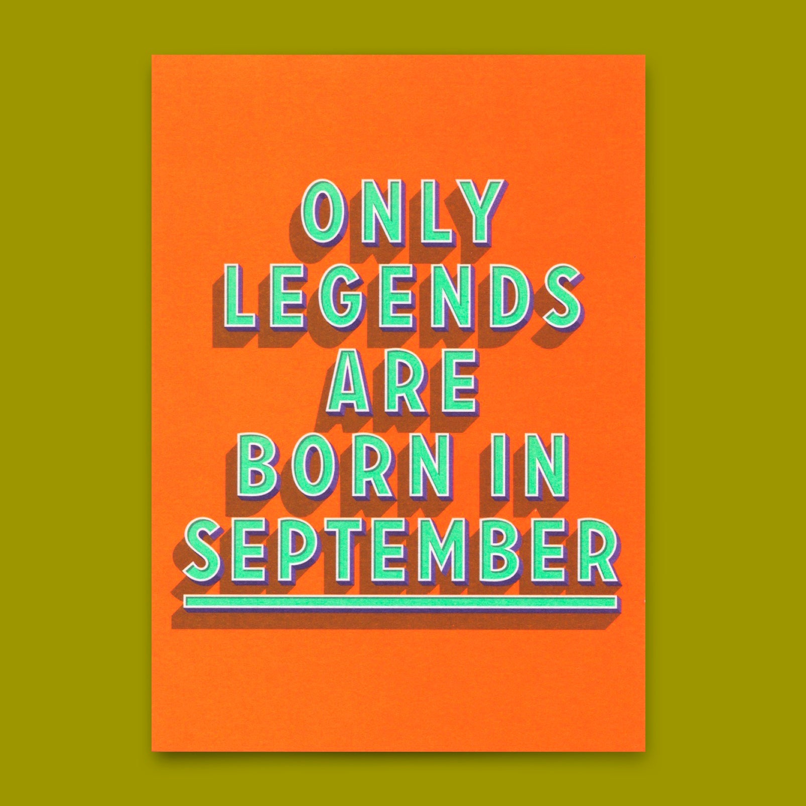 Postkarte "Legends September" | Coole Karte mit Spruch zum Geburtstag