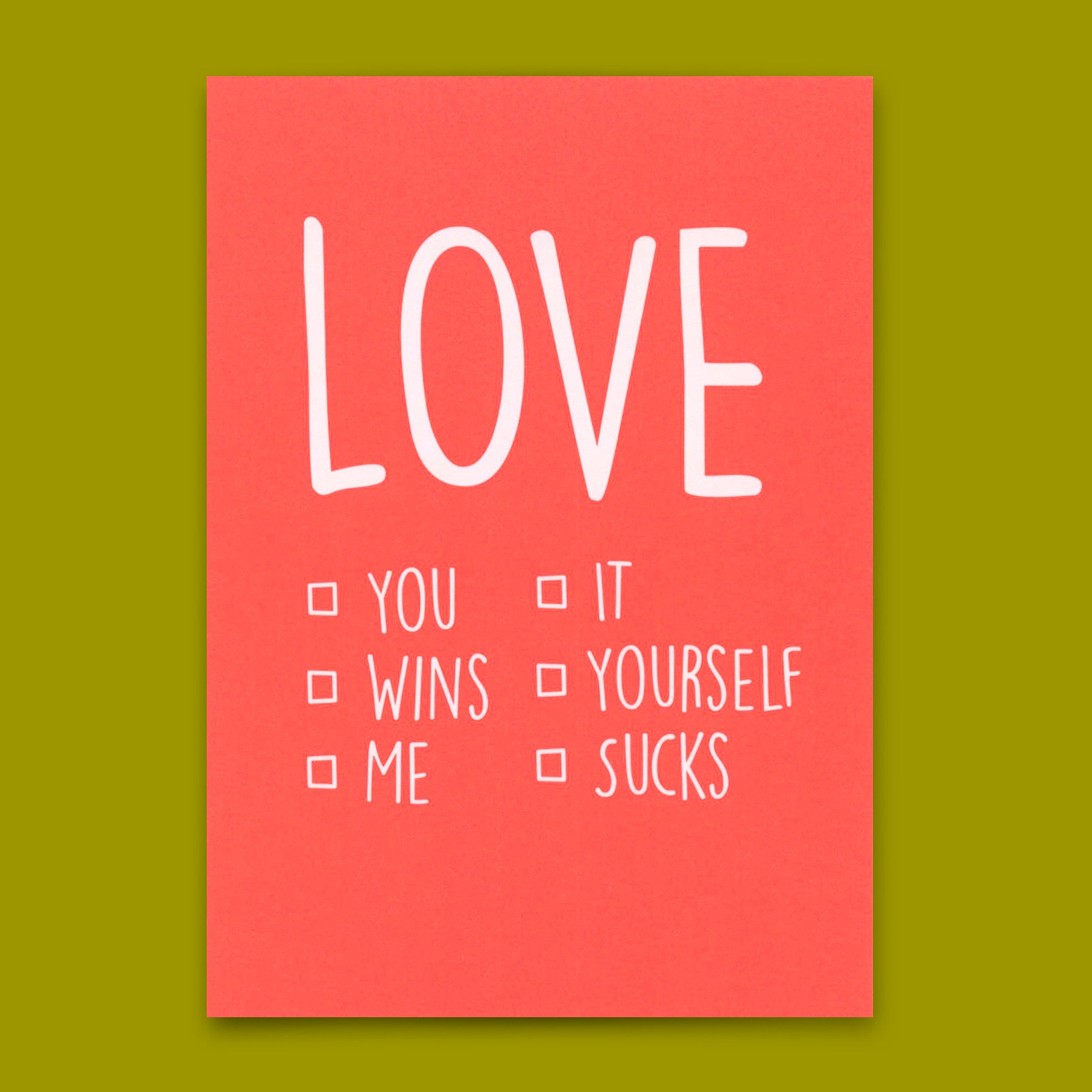 Postkarte "Love you/me" | Besondere Karte für jeden Anlass