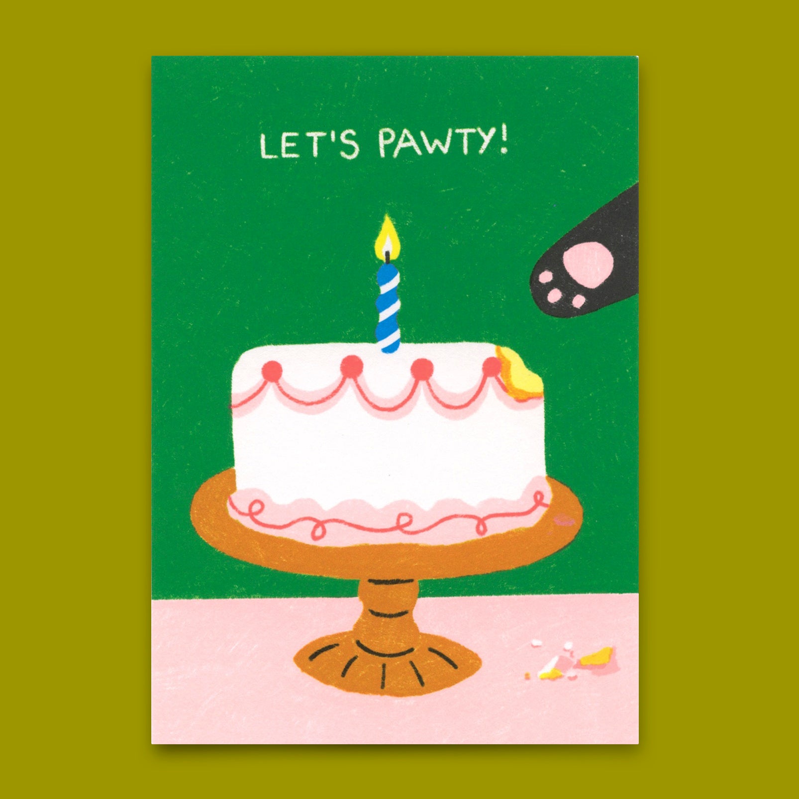 Postkarte "Pawty cat" | Besondere Karte mit Katzen-Motiv zum Geburtstag