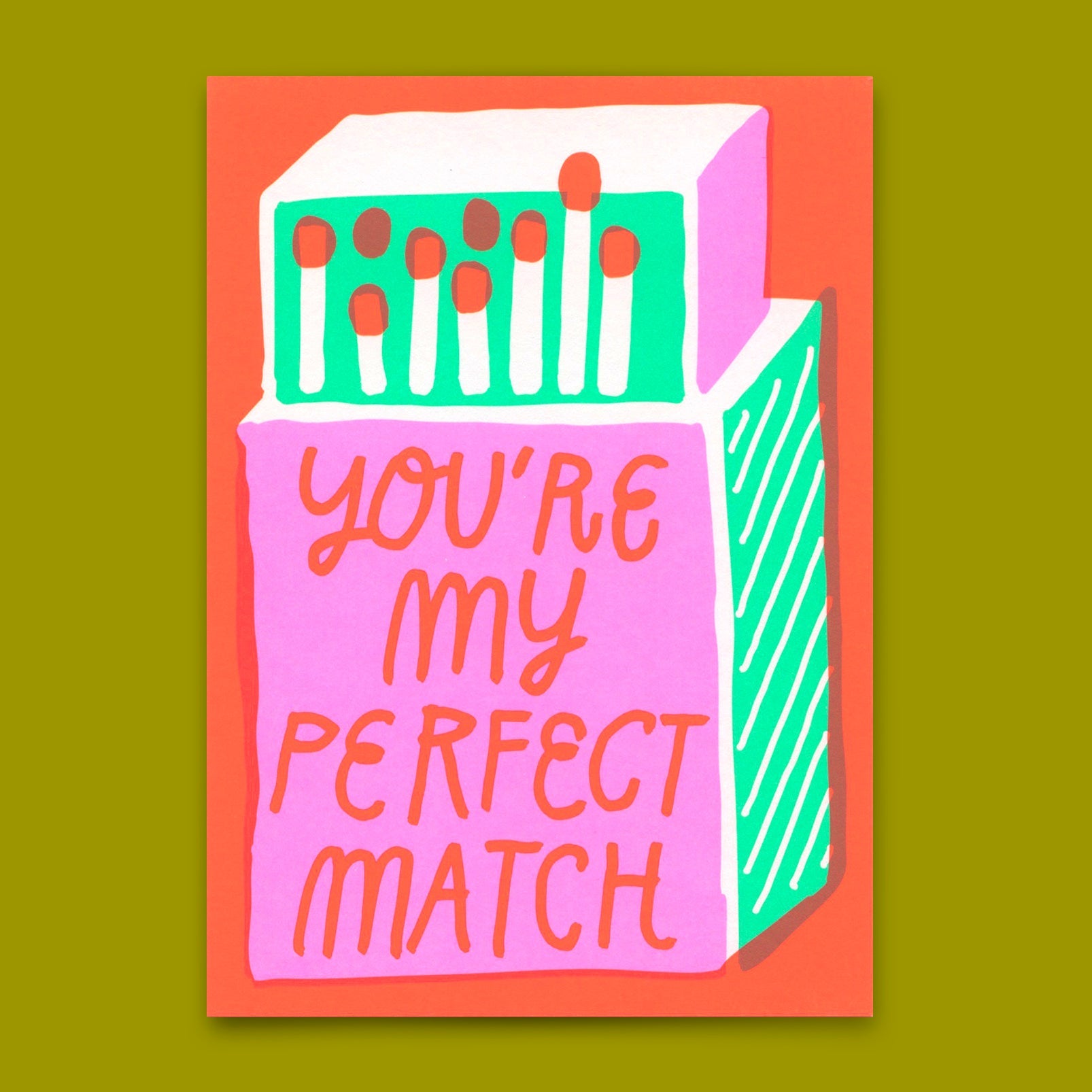 Postkarte "Perfect match" | Besondere Karte für Verliebte