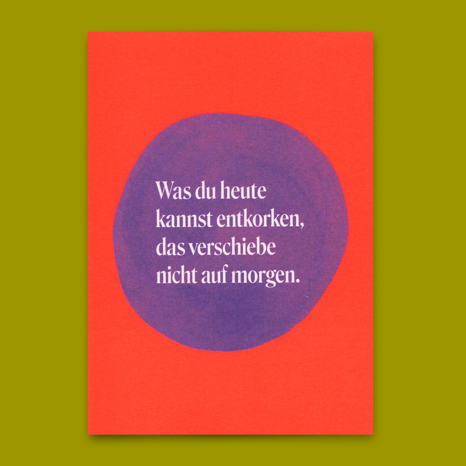 Postkarte "Entkorken Klecks" | Lustige Karte mit Spruch für jeden Anlass