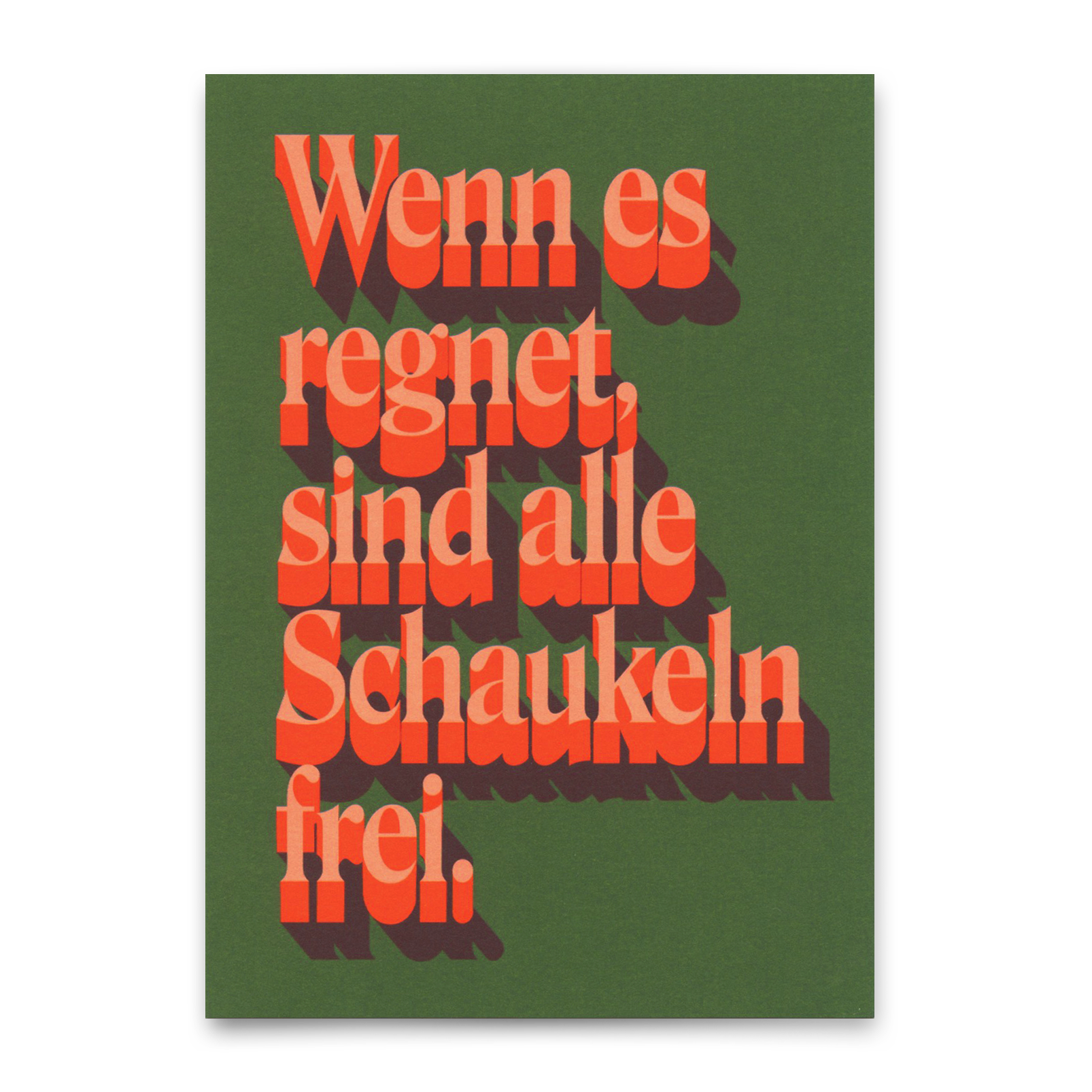 Postkarte "Wenn es regnet" | Besondere Karte mit Spruch