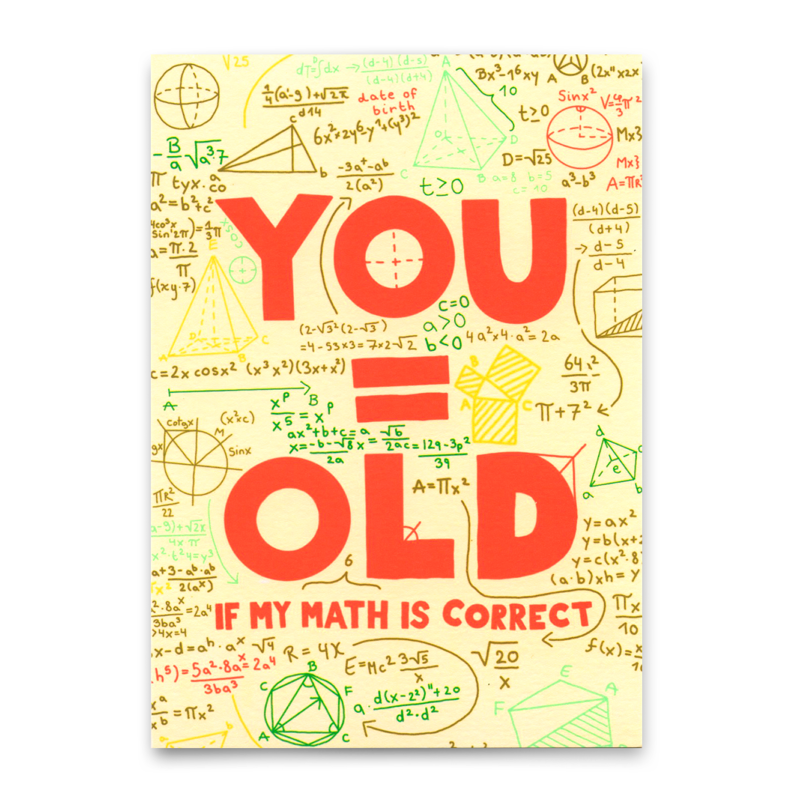 Postkarte "You = Old" | Lustige Karte zum Geburtstag