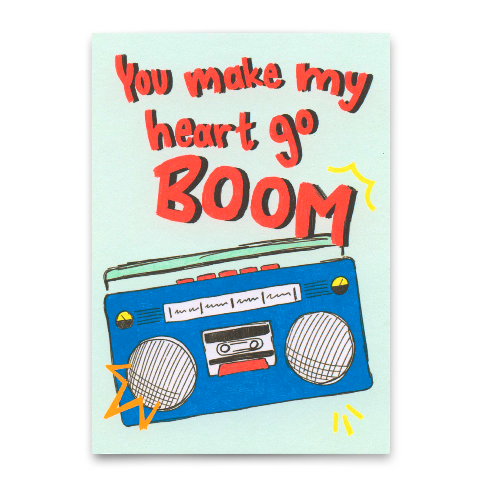 Postkarte "You make my heart Boom" | Besondere Karte für Verliebte