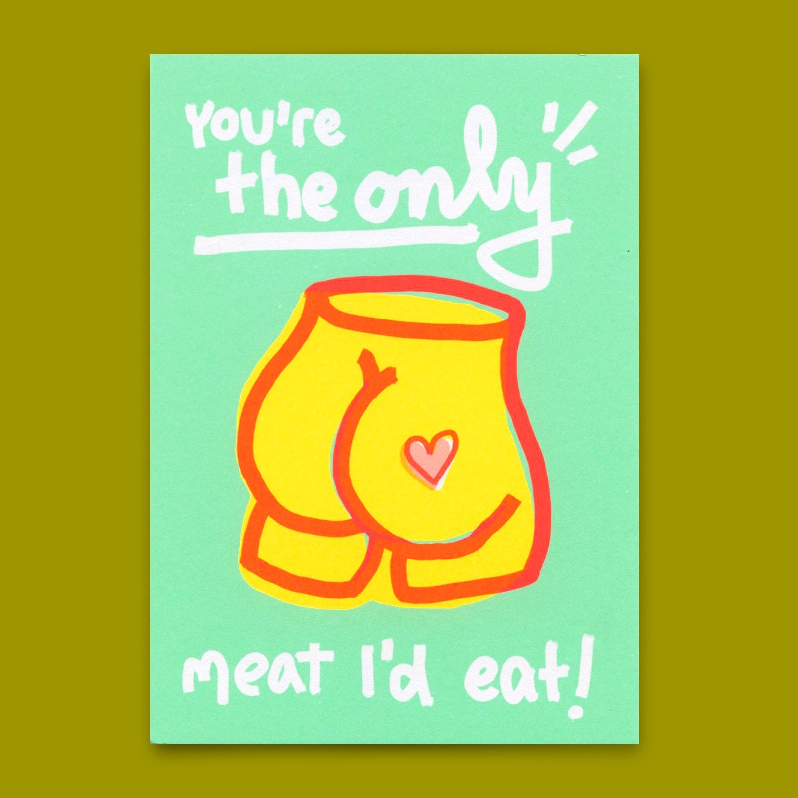 Postkarte "Only meat..." | Lustige Karte mit Spruch zum Geburtstag