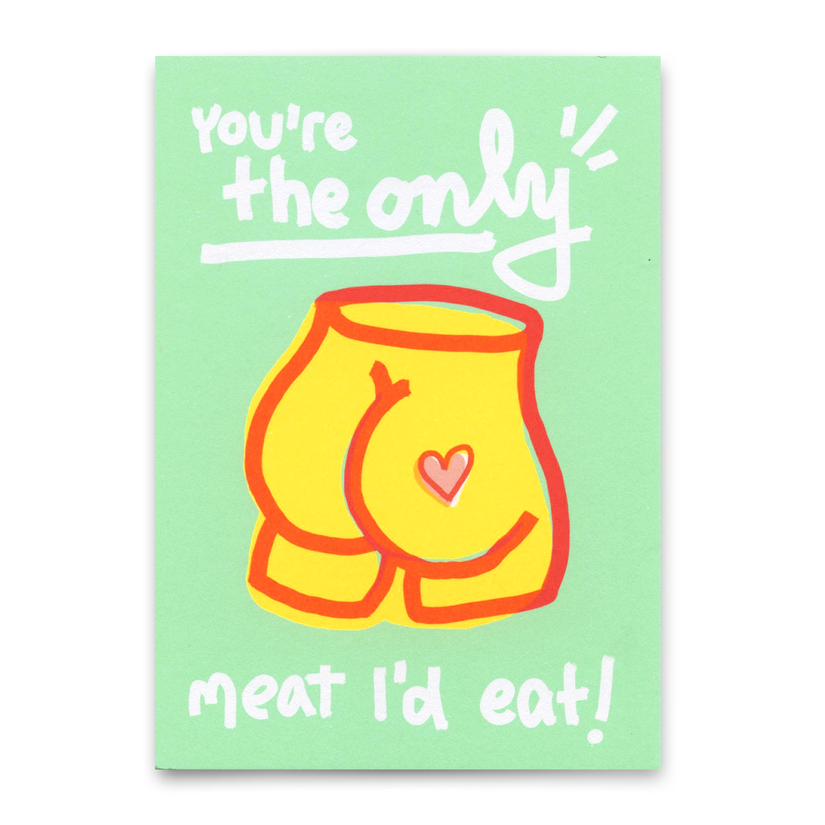 Postkarte "Only meat..." | Lustige Karte mit Spruch zum Geburtstag