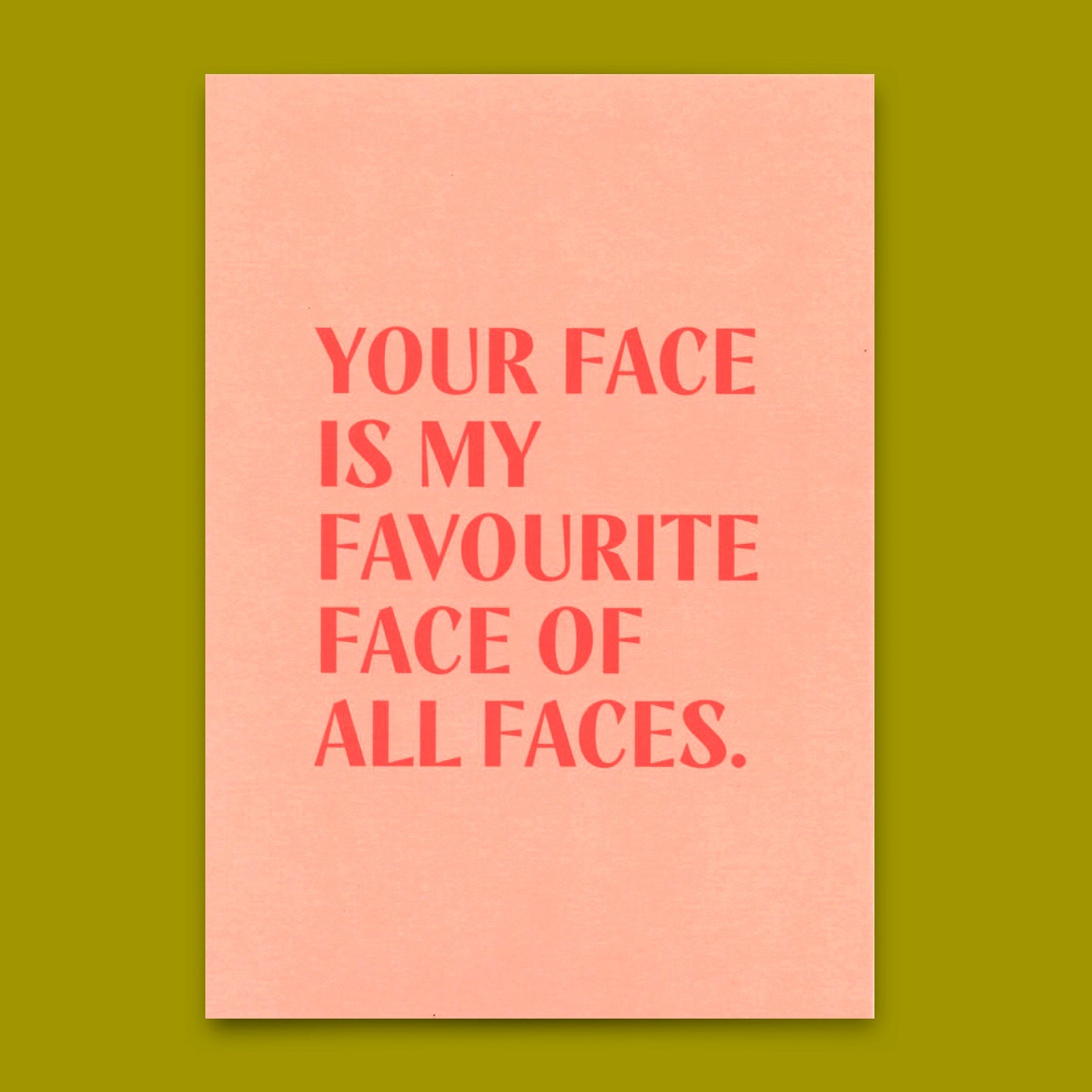 Postkarte "Favourite face" | Schöne Karte mit Spruch für Verliebte