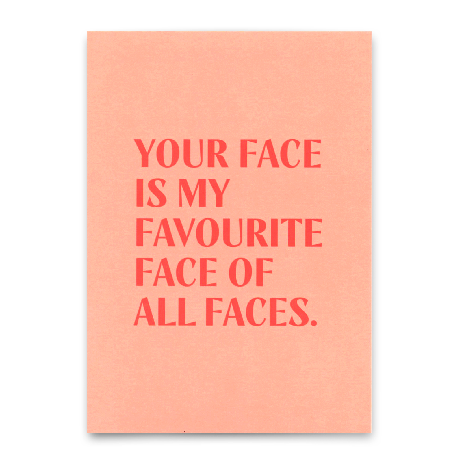 Postkarte "Favourite face" | Schöne Karte mit Spruch für Verliebte