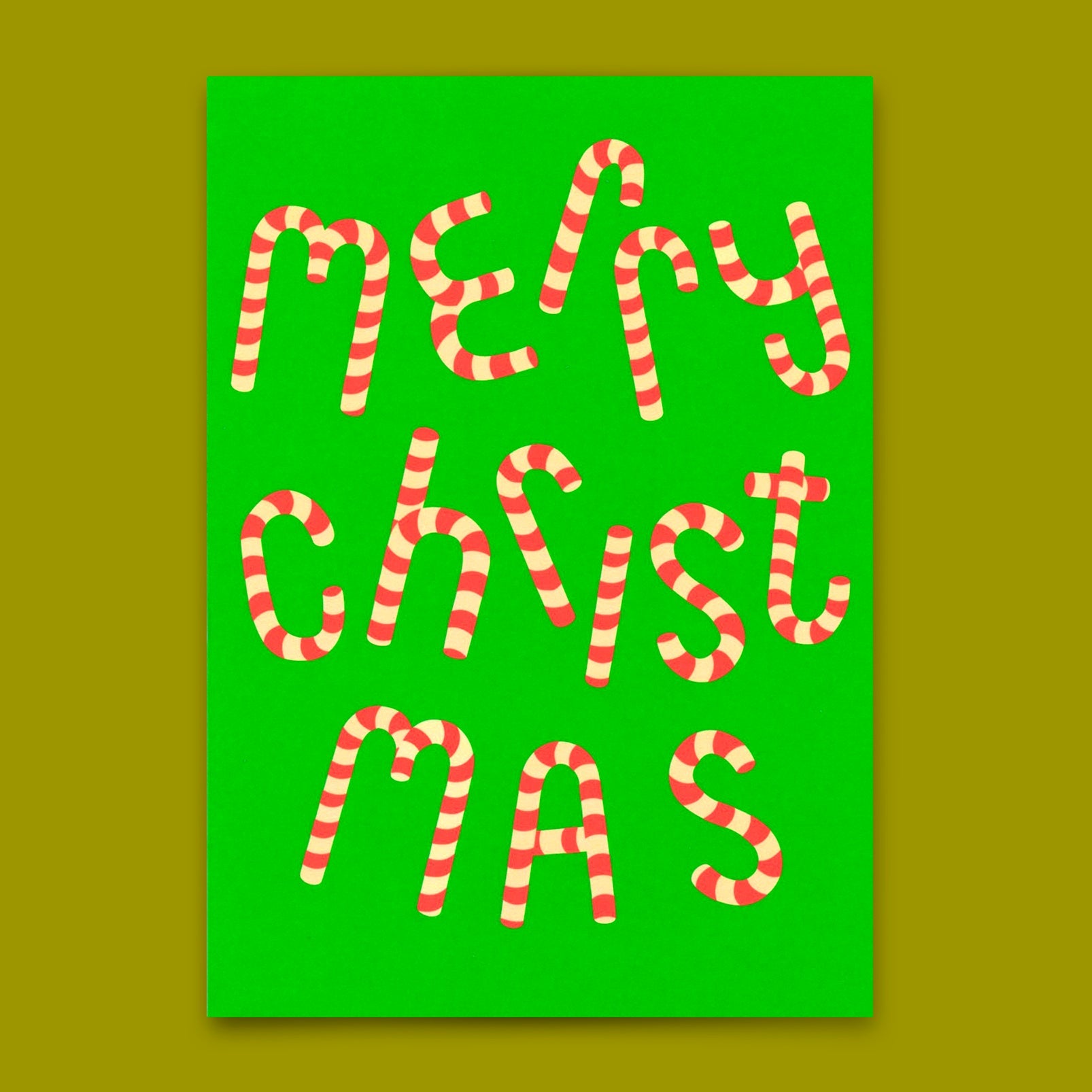 Postkarte "Candy Typo" | Schöne Karte zu Weihnachten