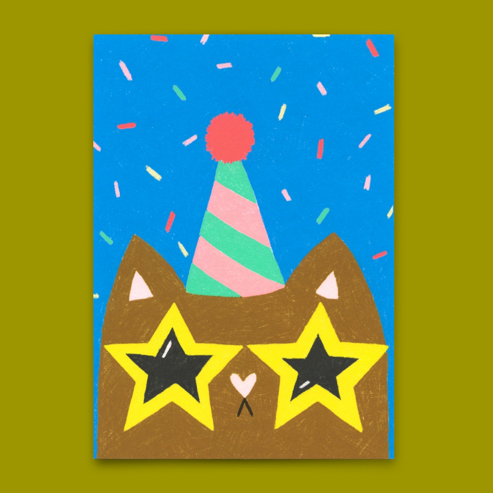 Postkarte "Funky cat" | Ausgefallene Karte mit Katzen-Motiv zum Geburtstag