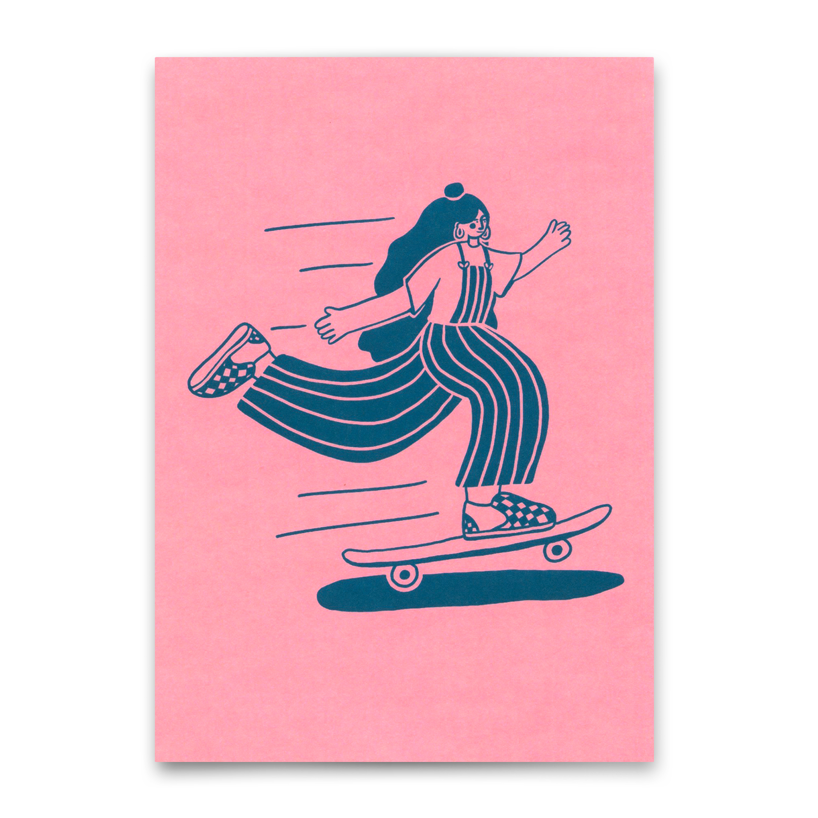 Postkarte "Skate girl" | Coole Karte für jeden Anlass