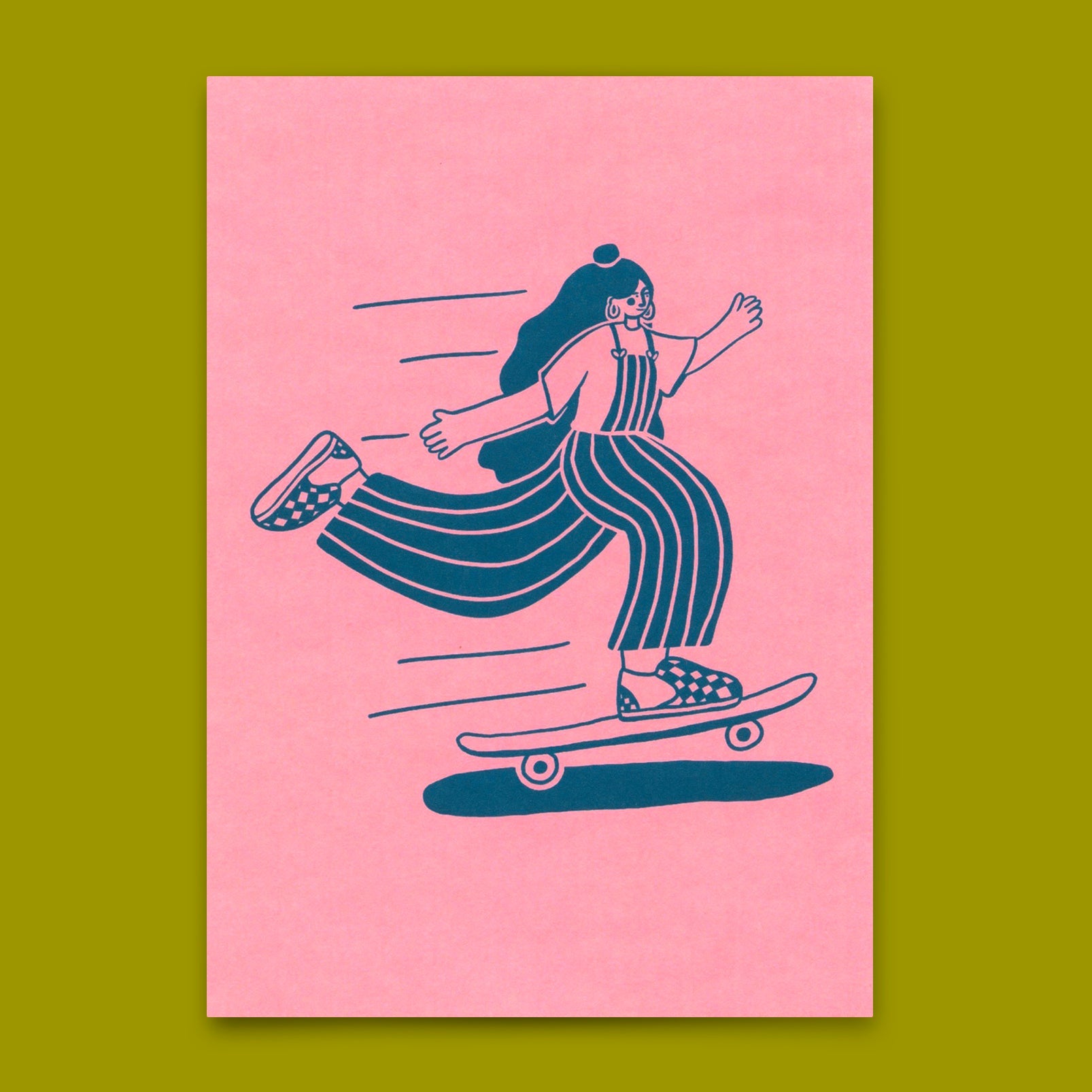 Postkarte "Skate girl" | Coole Karte für jeden Anlass