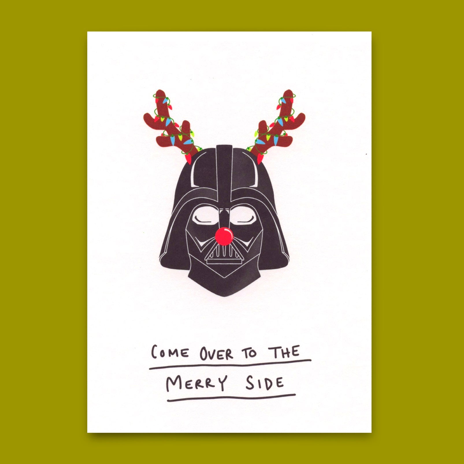 Postkarte "Come over to the merry side" | Lustige Karte zu Weihnachten