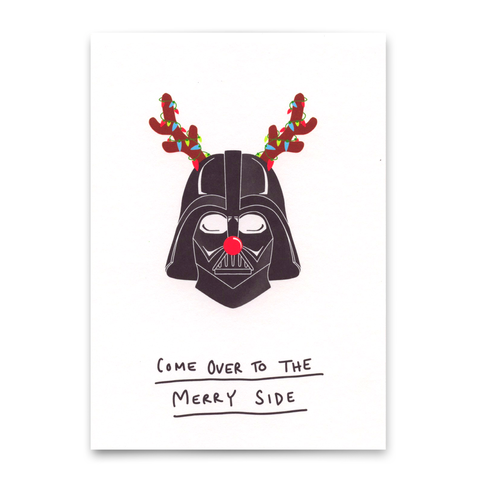 Postkarte "Come over to the merry side" | Lustige Karte zu Weihnachten