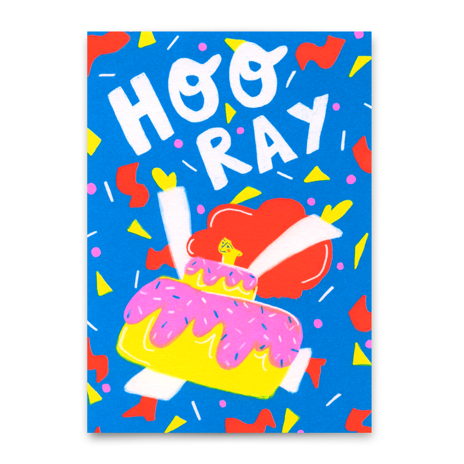 Postkarte "Hooray cake costume" | Schöne Karte zum Geburtstag