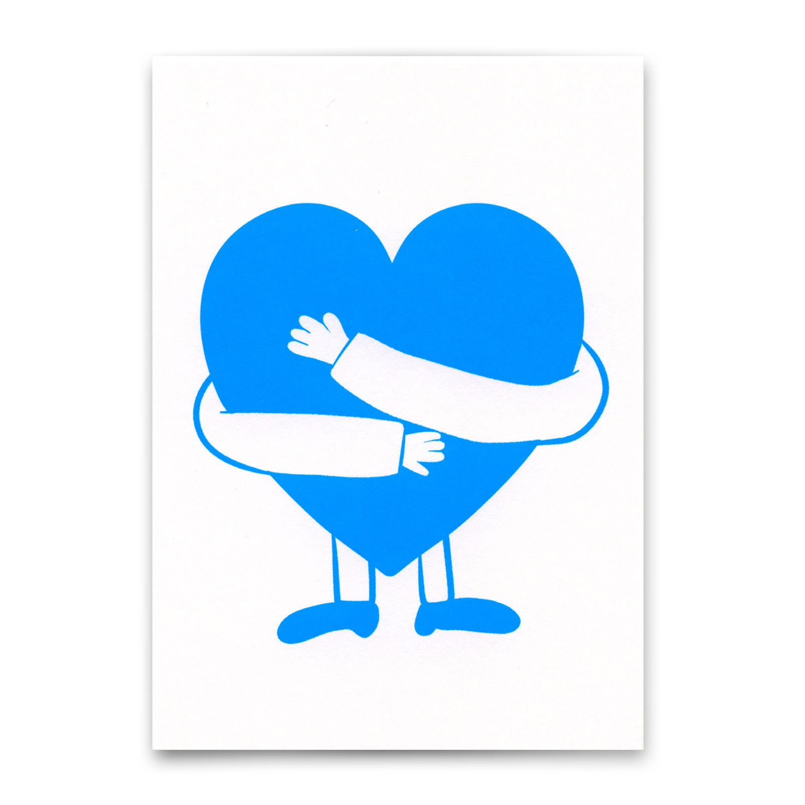 Postkarte "Blue hugged heart" | Schöne Karte für jeden Anlass