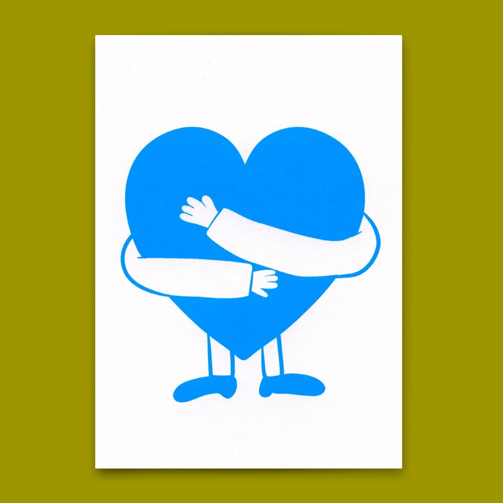 Postkarte "Blue hugged heart" | Schöne Karte für jeden Anlass