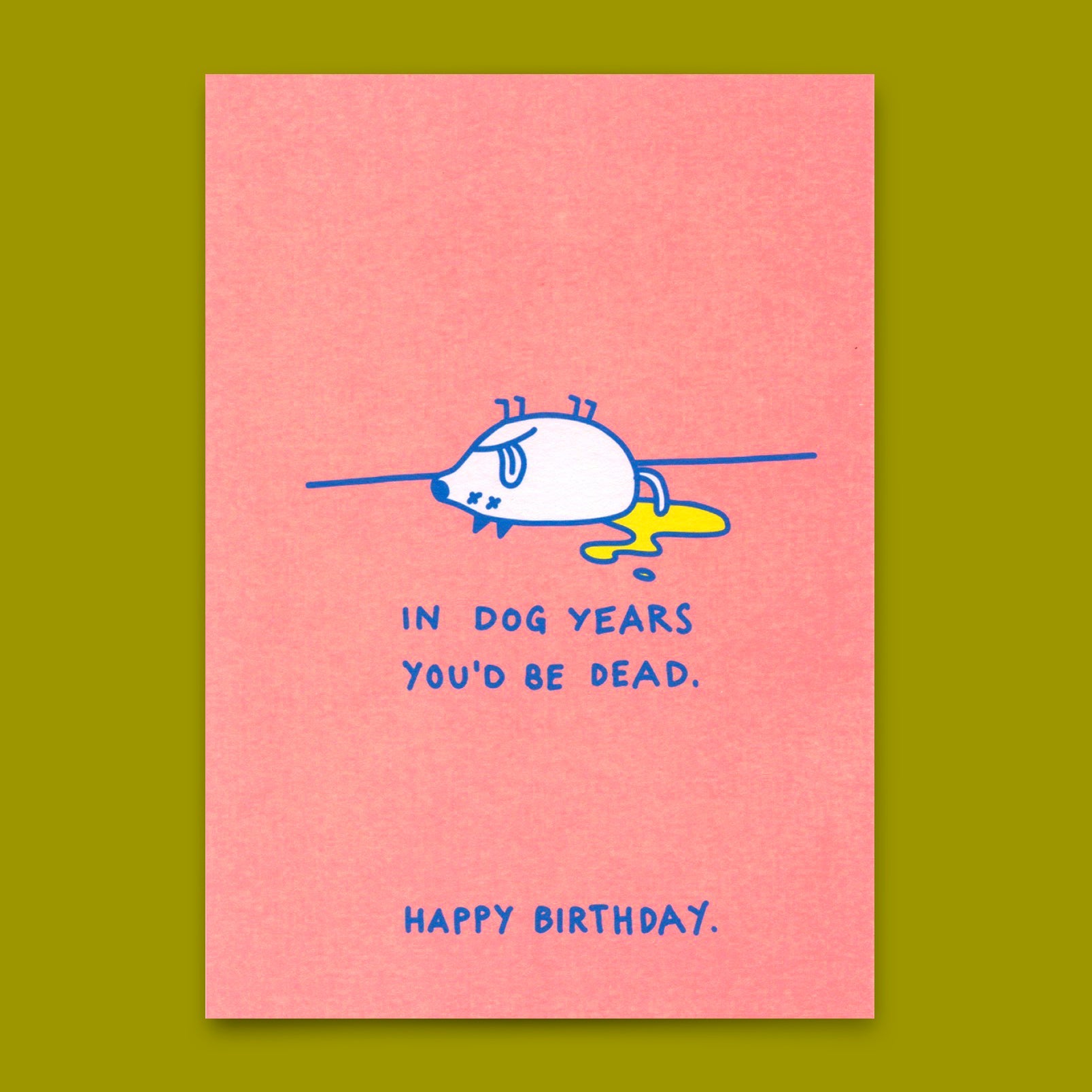 Postkarte "Dog years" | Lustige Karte mit Hunde-Motiv zum Geburtstag