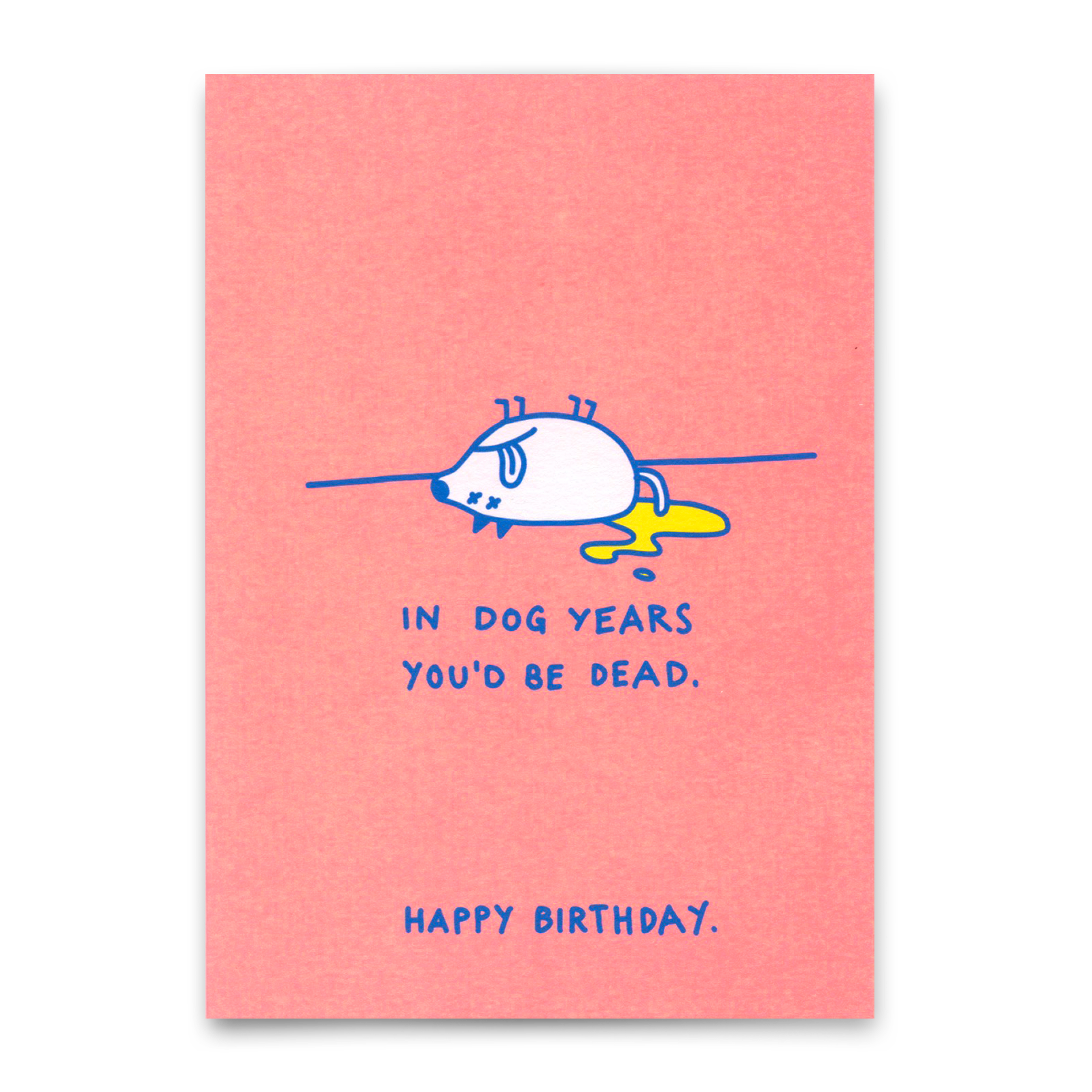 Postkarte "Dog years" | Lustige Karte mit Hunde-Motiv zum Geburtstag
