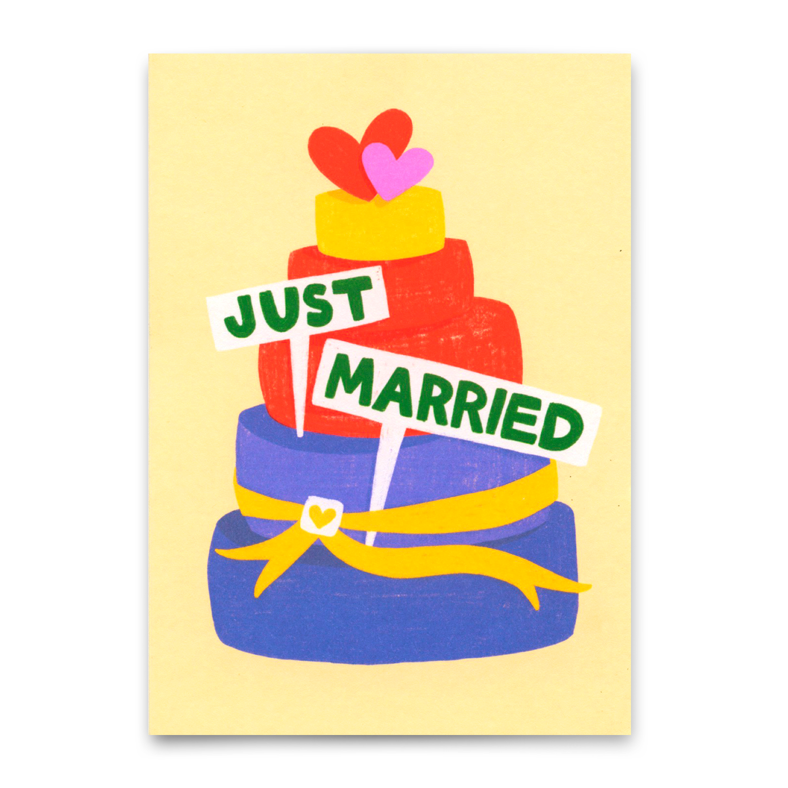 Postkarte "Just married cake" | Schöne Karte zur Hochzeit