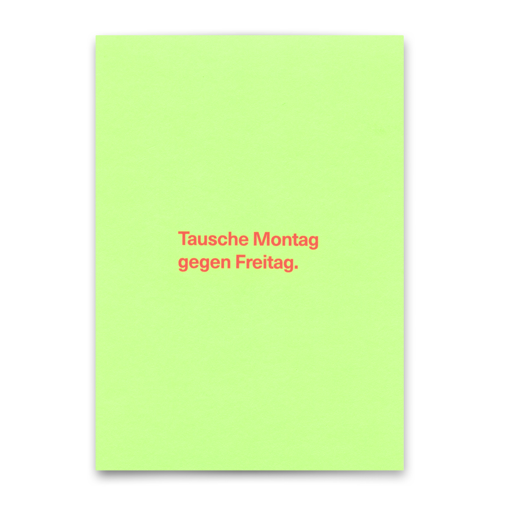 Postkarte "Montag gegen Freitag" | Lustige Karte mit Spruch