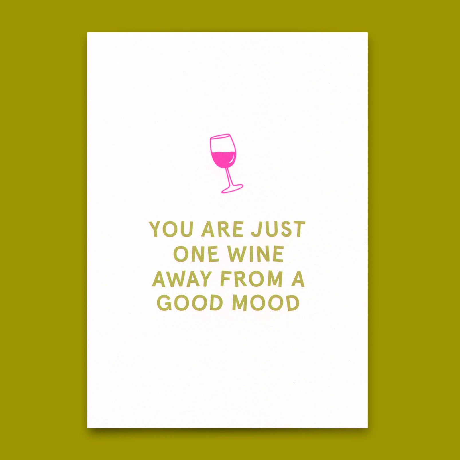 Postkarte "One wine away" | Lustige Karte mit Spruch für jeden Anlass