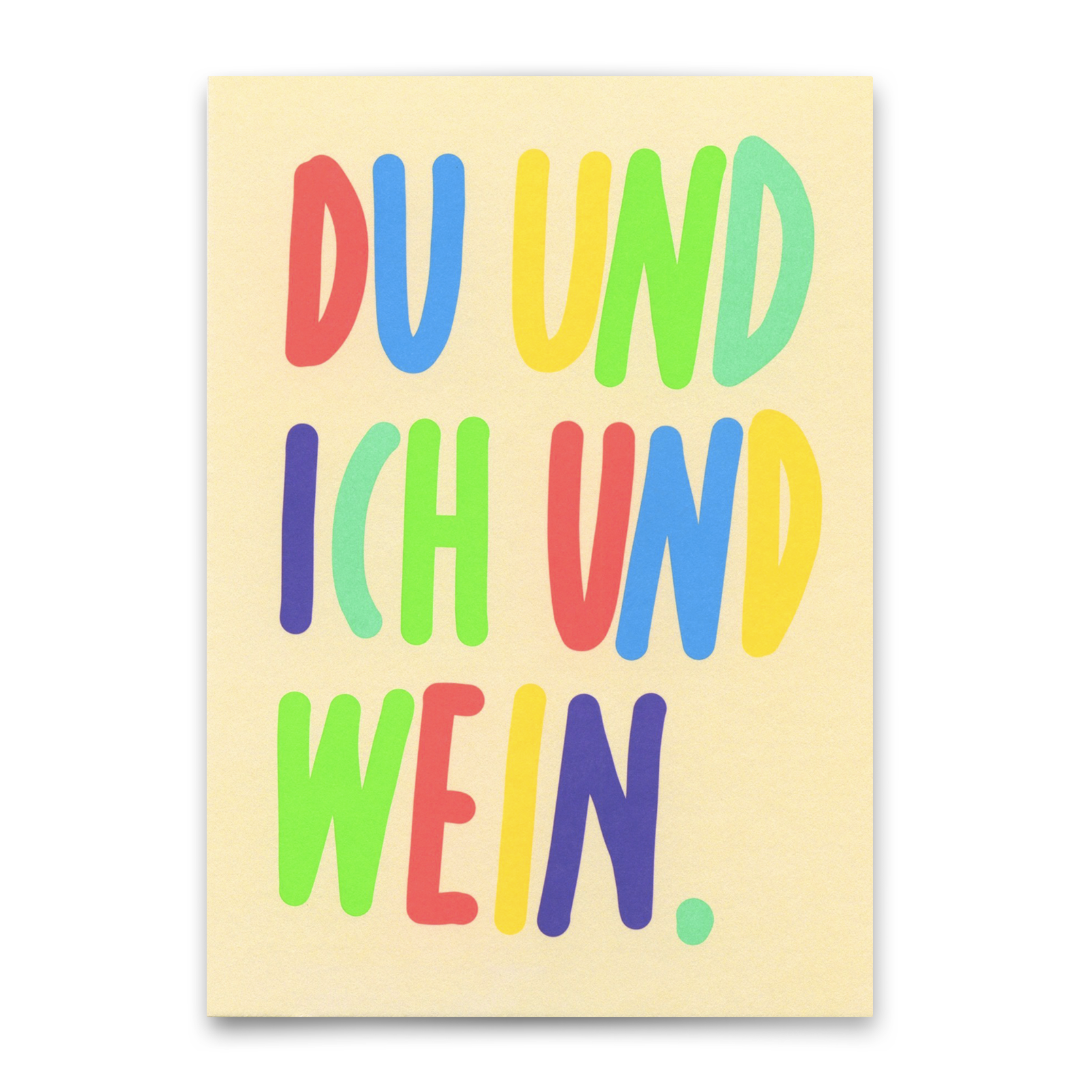 Postkarte "Du und ich und Wein" | Schöne Karte für Freunde