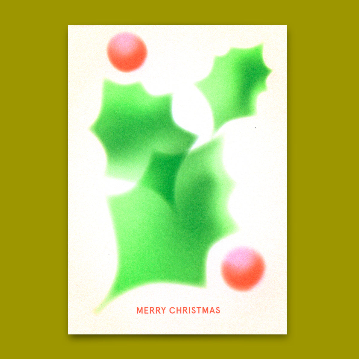 Postkarte "Merry Christmas Ilex" | Schöne Karte zu Weihnachten