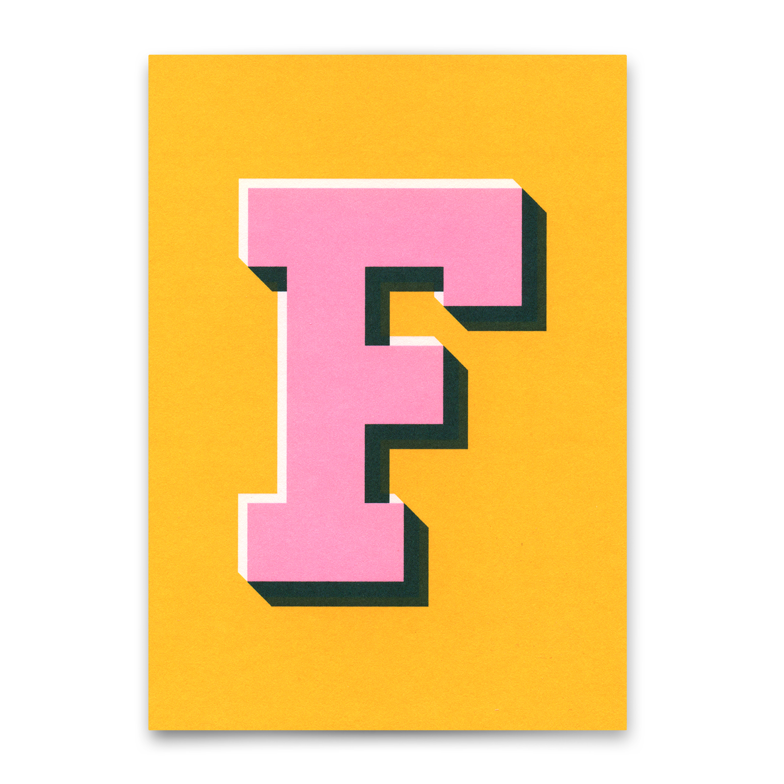Monogrammkarte "F" | Coole Buchstaben Postkarte