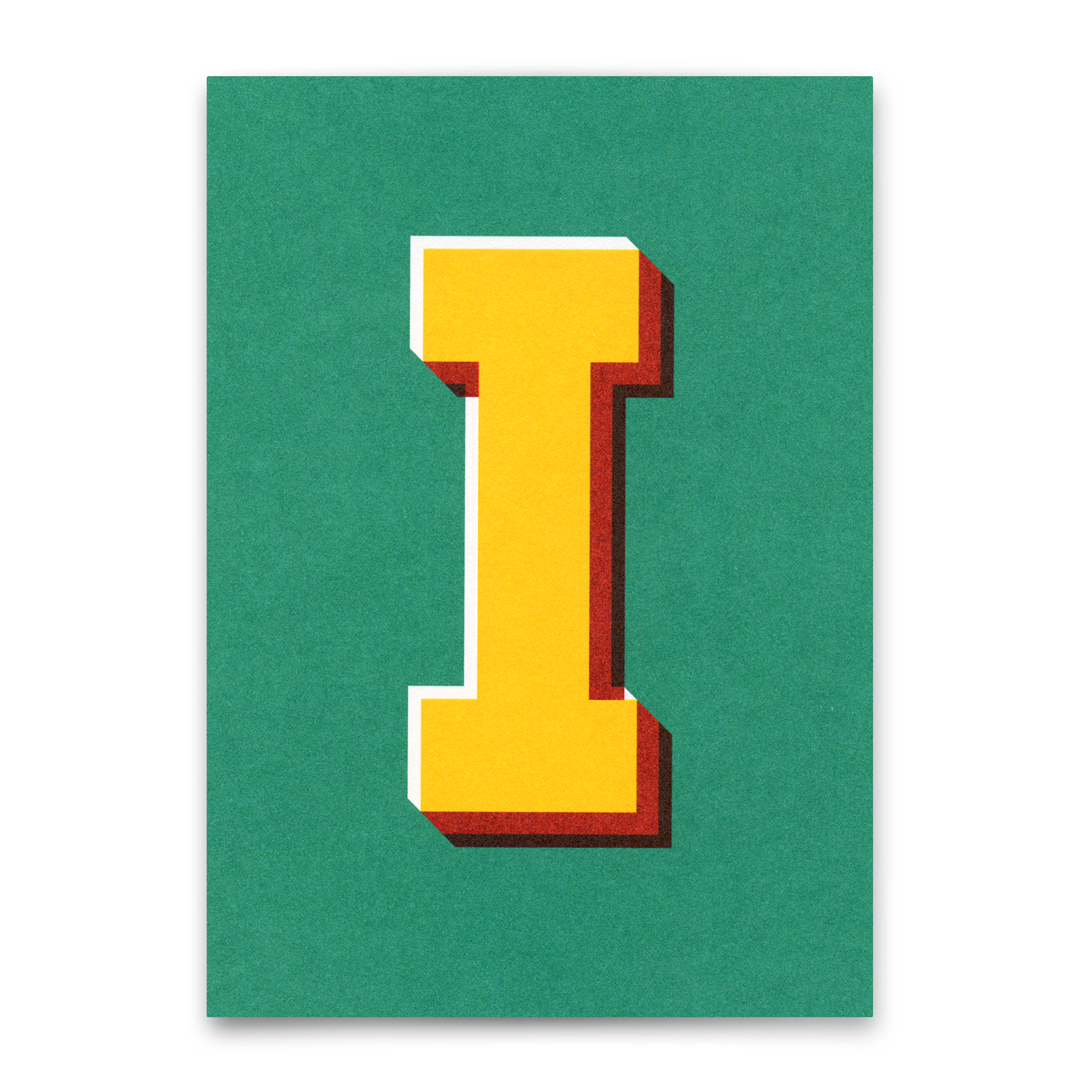 Monogrammkarte "I" | Coole Buchstaben Postkarte
