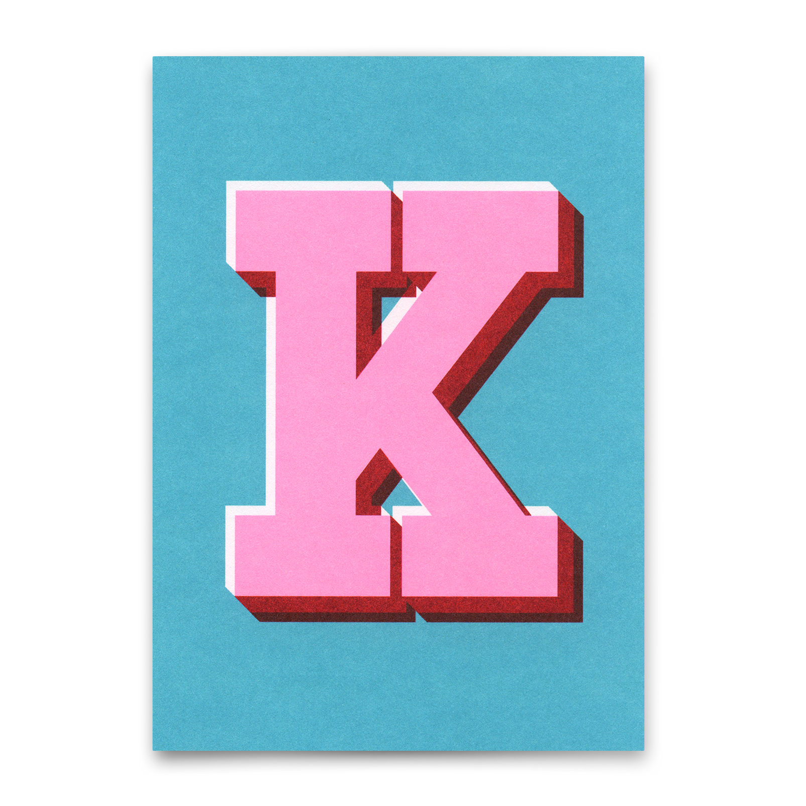 Monogrammkarte "K" | Coole Buchstaben Postkarte