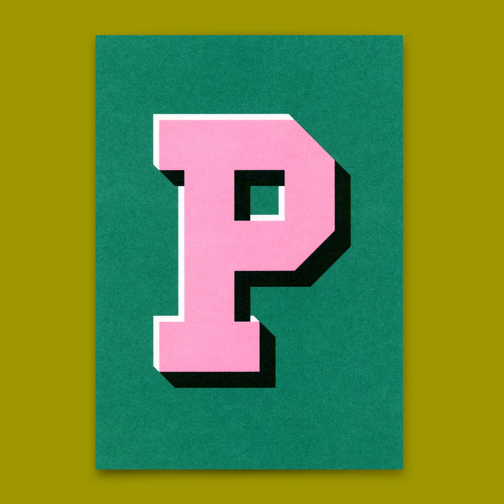 Monogrammkarte "P" | Coole Buchstaben Postkarte