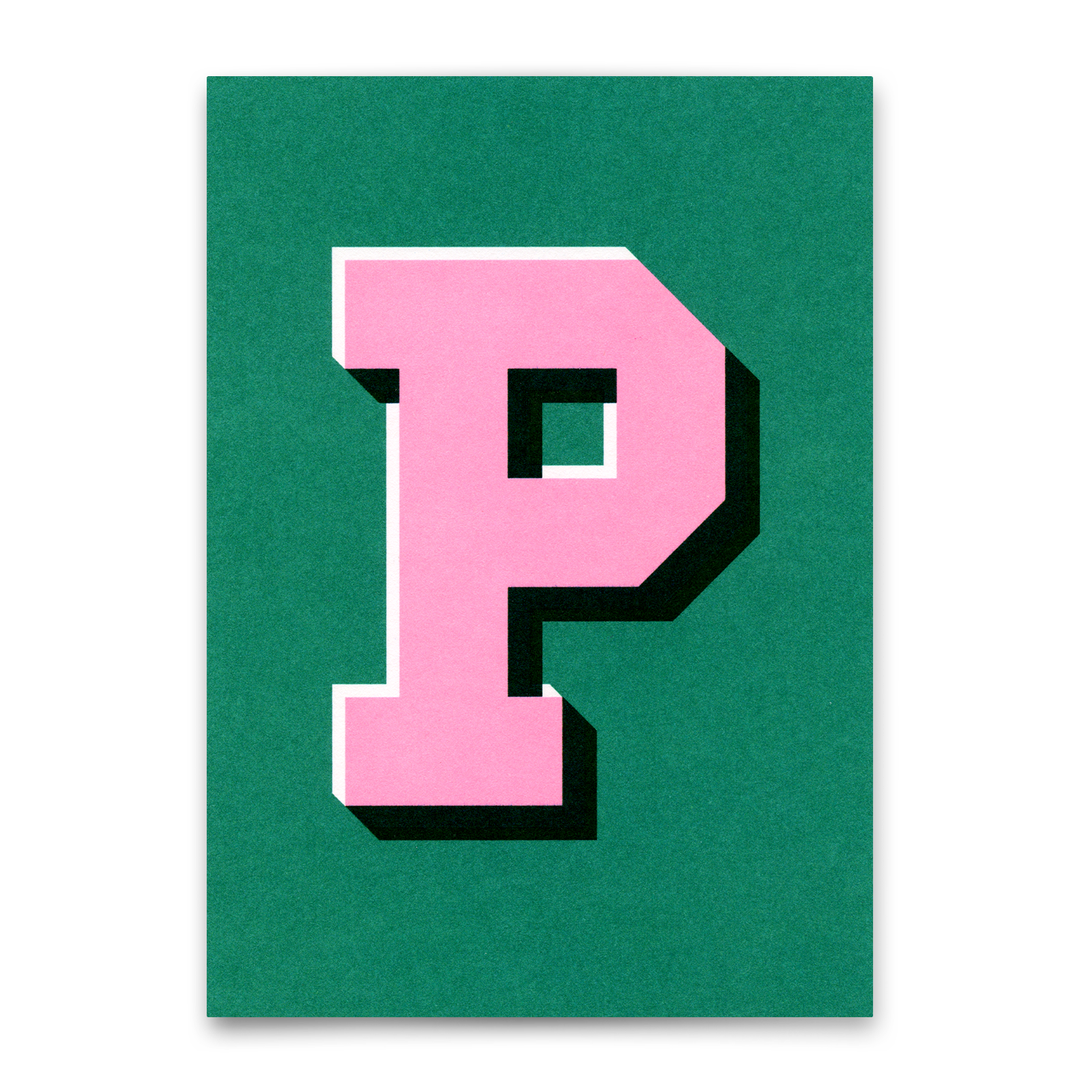 Monogrammkarte "P" | Coole Buchstaben Postkarte