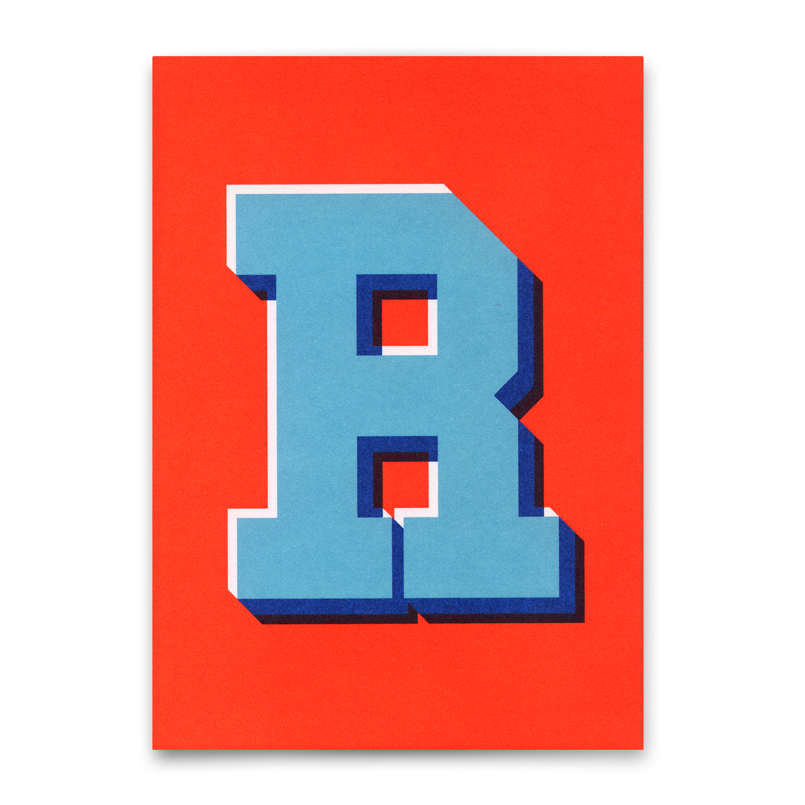 Monogrammkarte "R" | Coole Buchstaben Postkarte
