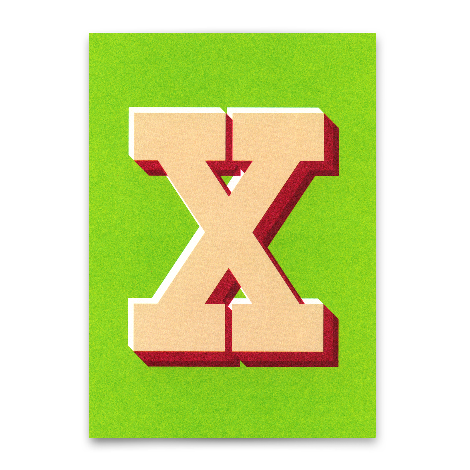 Monogrammkarte "X" | Coole Buchstaben Postkarte