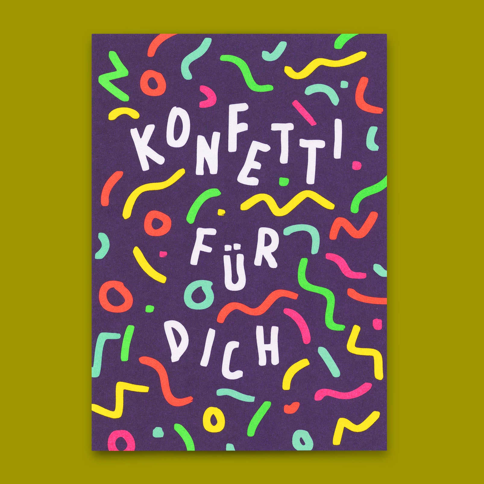 Postkarte "Konfetti für dich" | Coole Karte zum Geburtstag