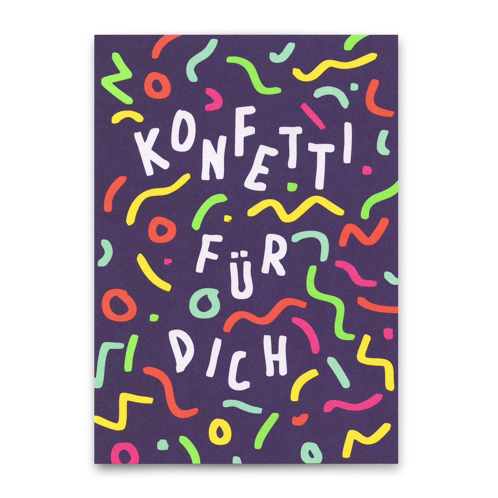 Postkarte "Konfetti für dich" | Coole Karte zum Geburtstag