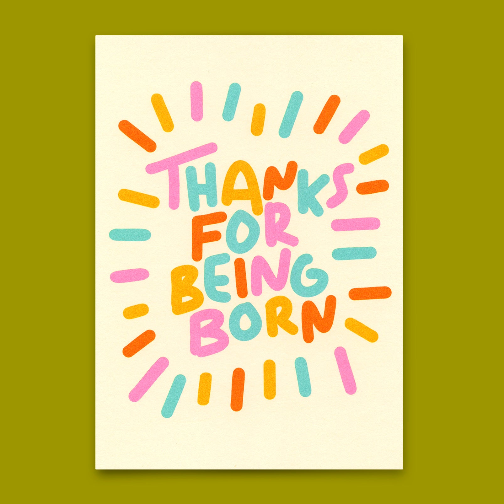 Postkarte "Thanks for being born" | Coole Karte zum Geburtstag