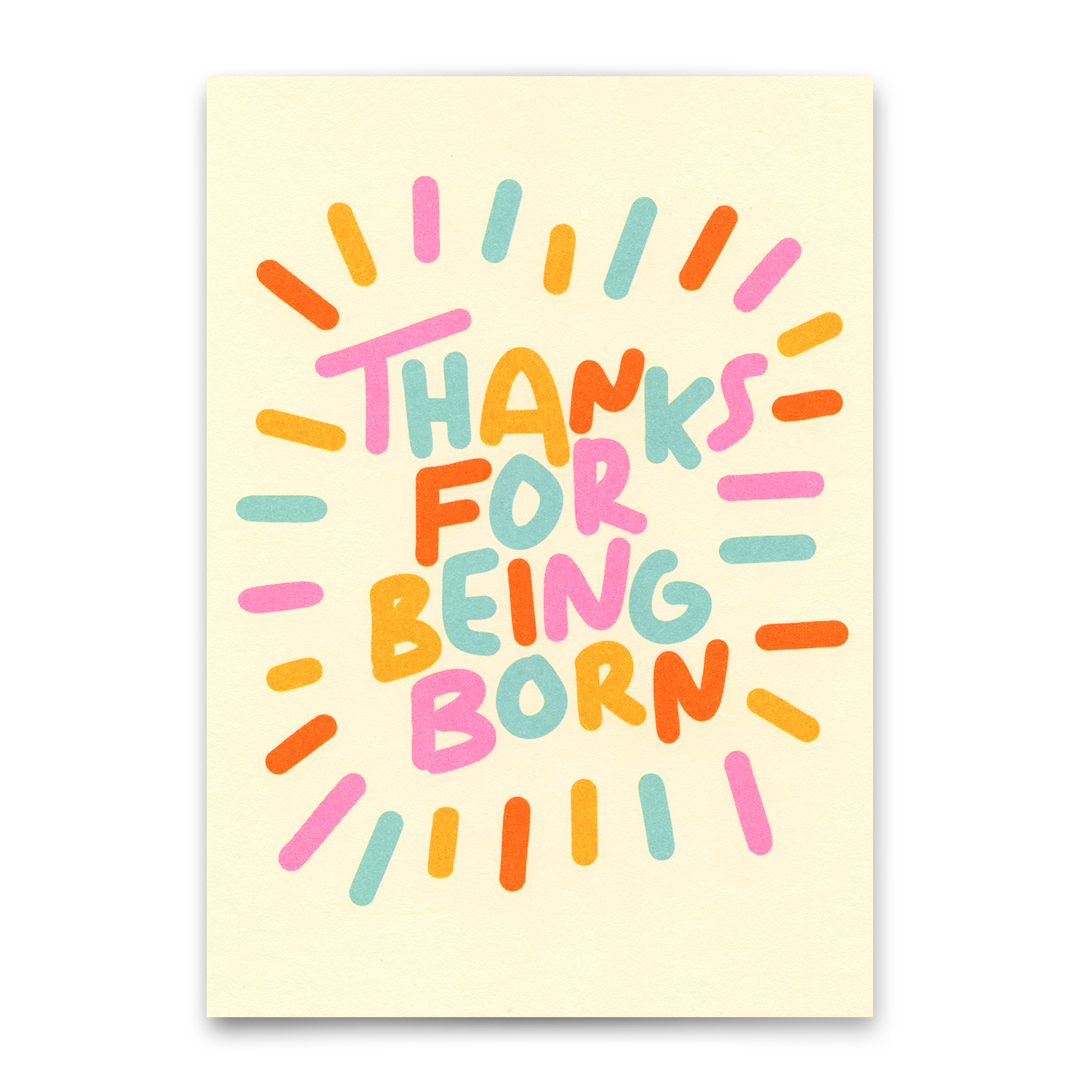 Postkarte "Thanks for being born" | Coole Karte zum Geburtstag