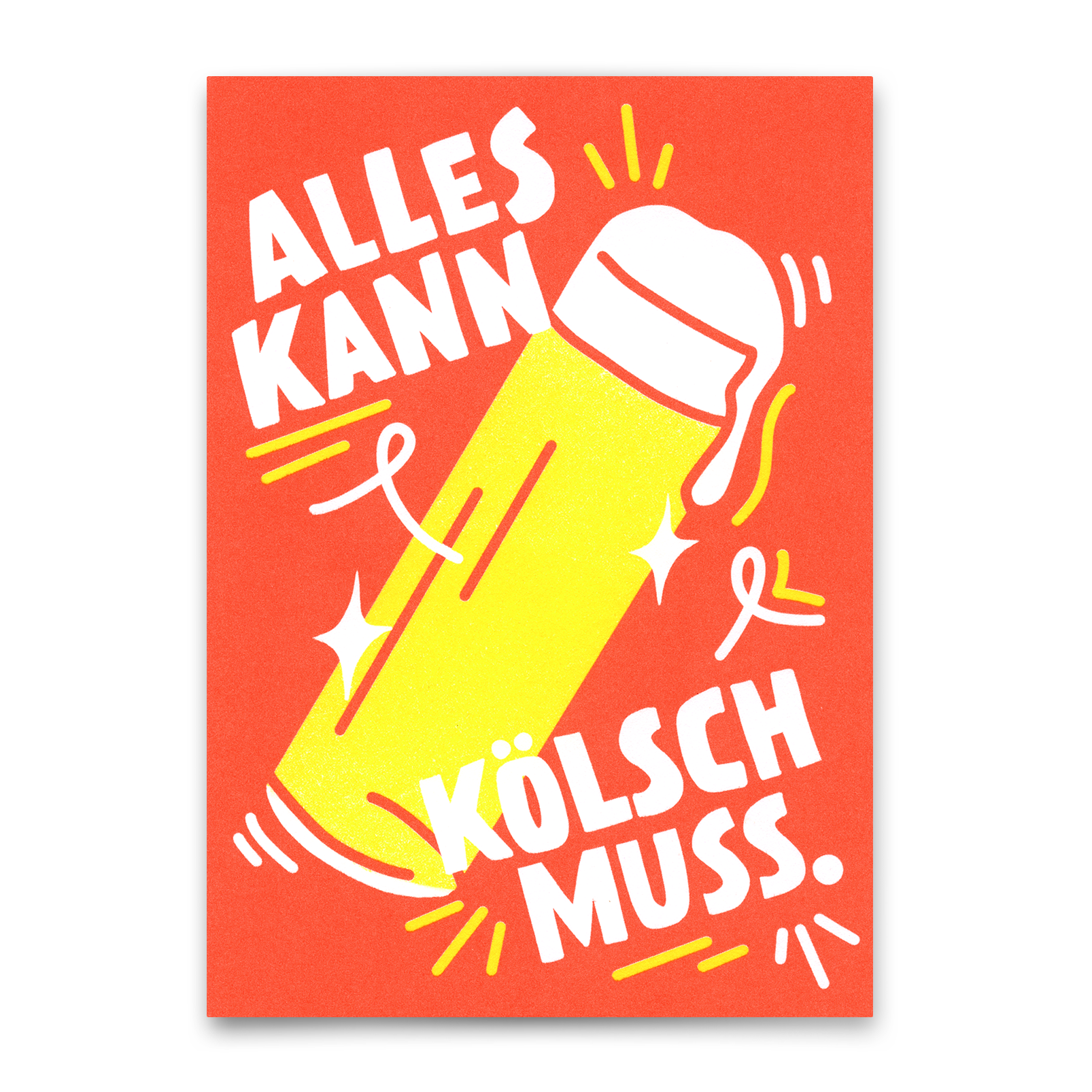 Postkarte "Alles kann, Kölsch muss" | Lustige Karte für jeden Anlass