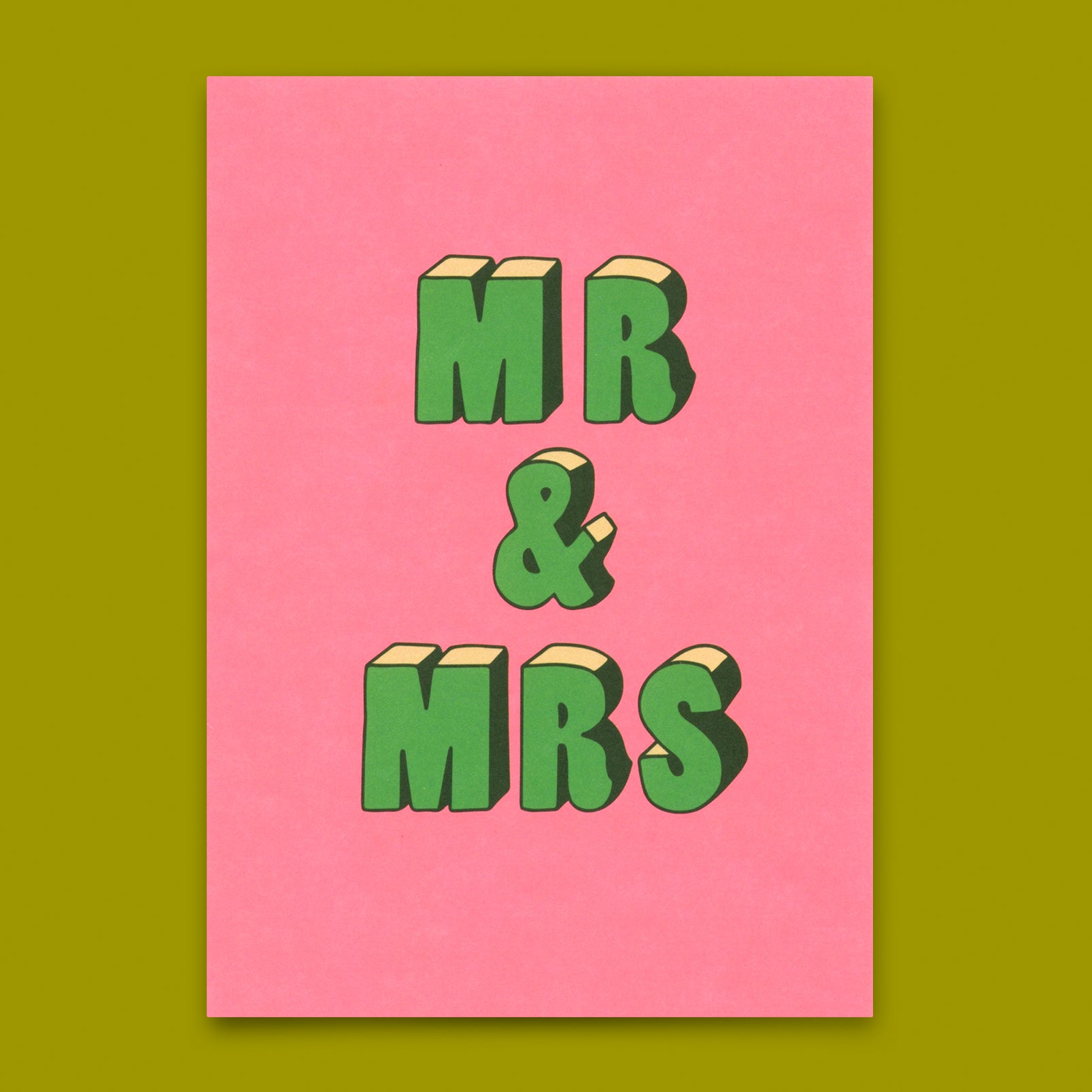 Postkarte "Mr & Mrs 3D-Typo" | Coole Karte zur Hochzeit