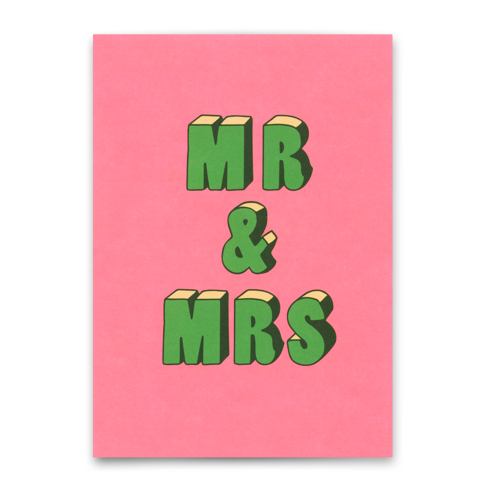 Postkarte "Mr & Mrs 3D-Typo" | Coole Karte zur Hochzeit