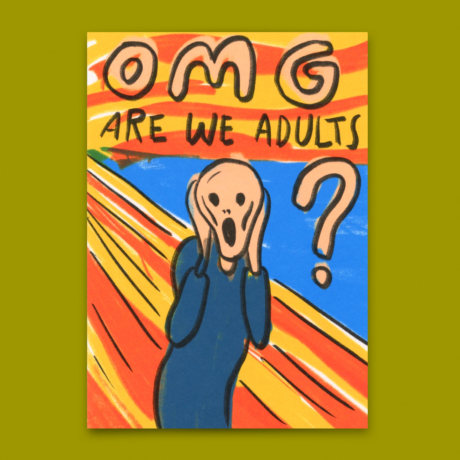 Postkarte "OMG – are we adults" | Lustige Karte zum Geburtstag