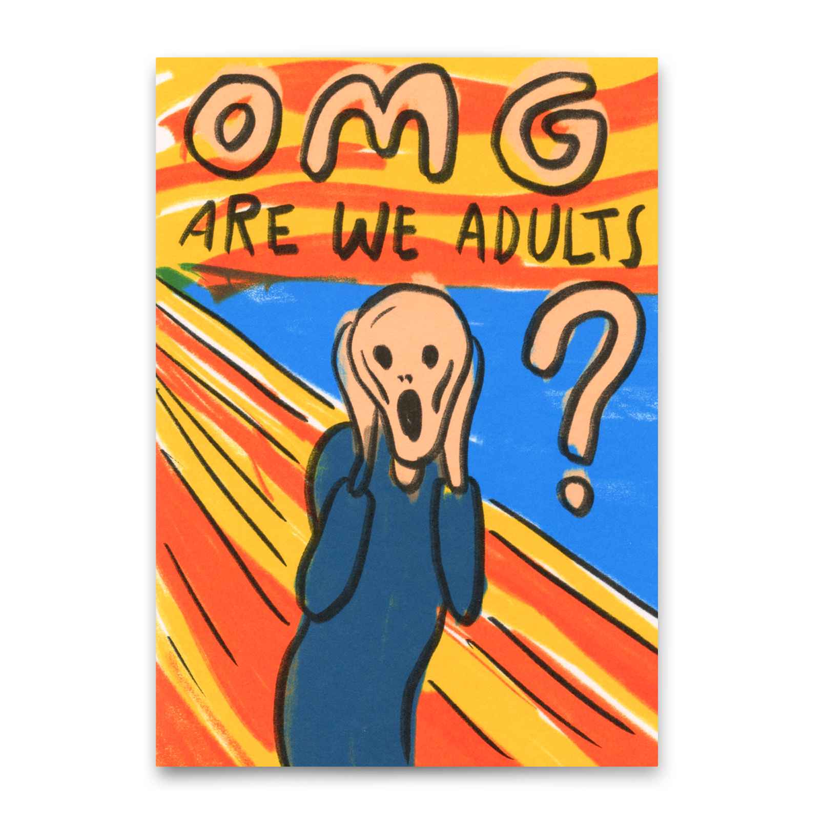 Postkarte "OMG – are we adults" | Lustige Karte zum Geburtstag