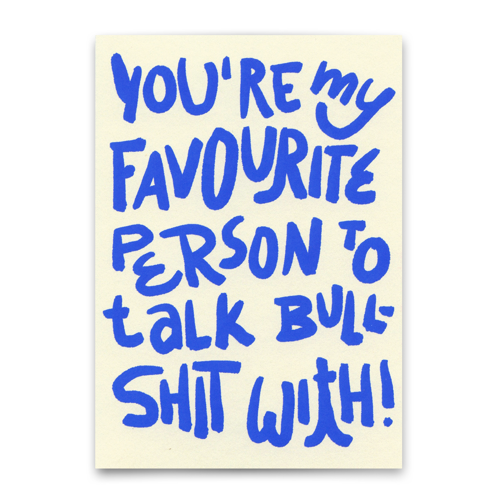 Postkarte "Favorite person to talk shit with" | Lustige Karte mit Spruch