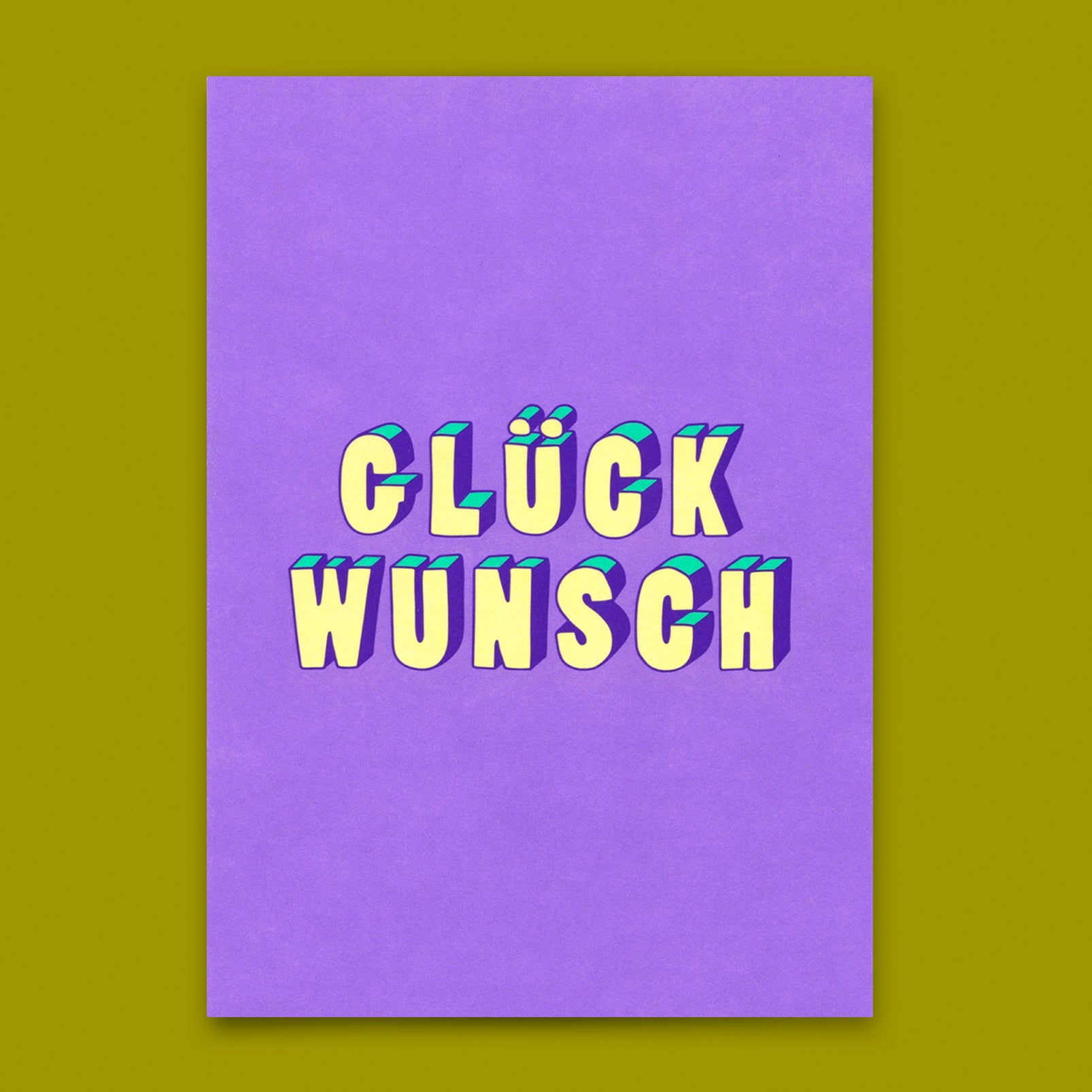 Postkarte "Glückwunsch 3D-Typo" | Coole Karte für jeden Anlass
