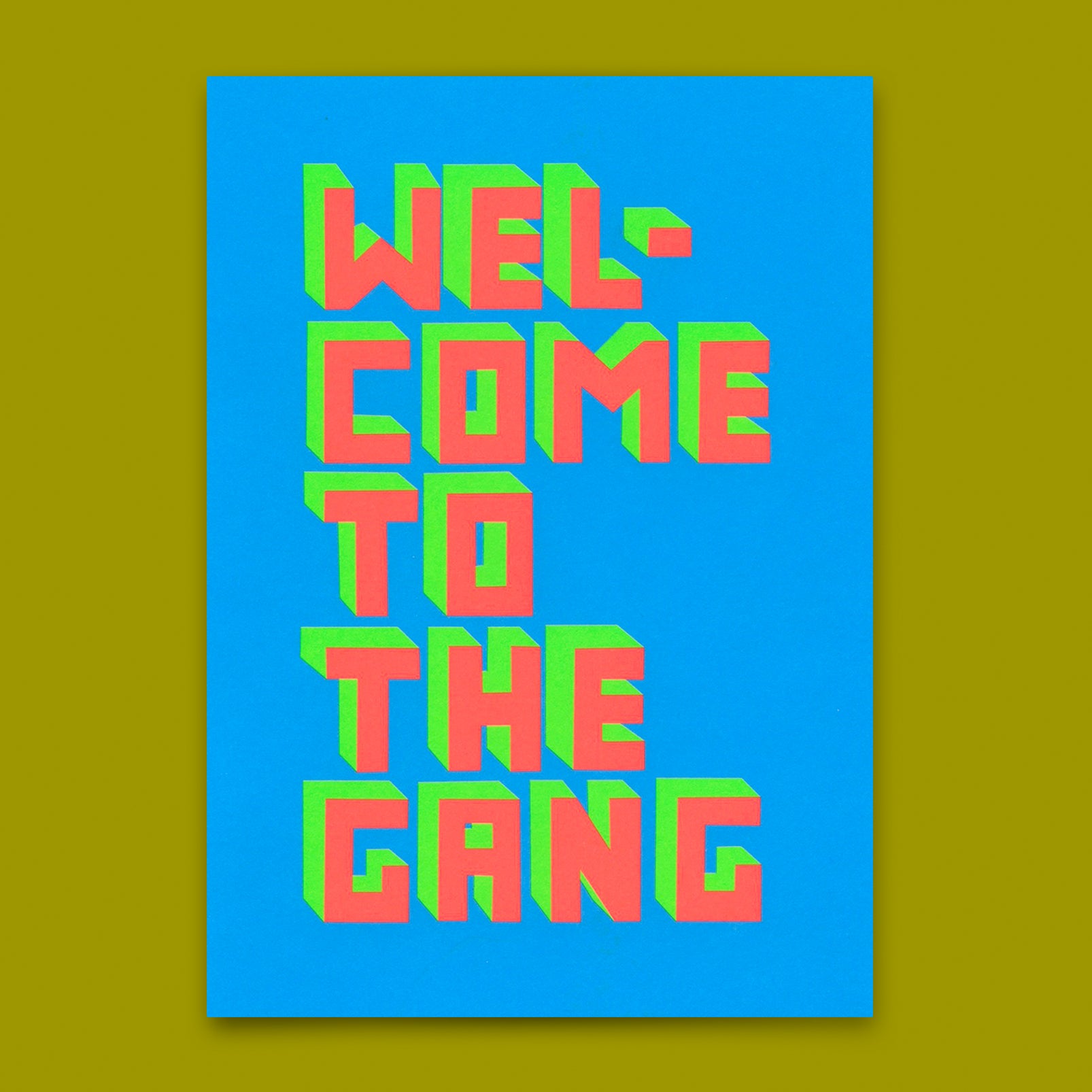 Postkarte "Welcome to the gang" | Lustige Karte zur Geburt
