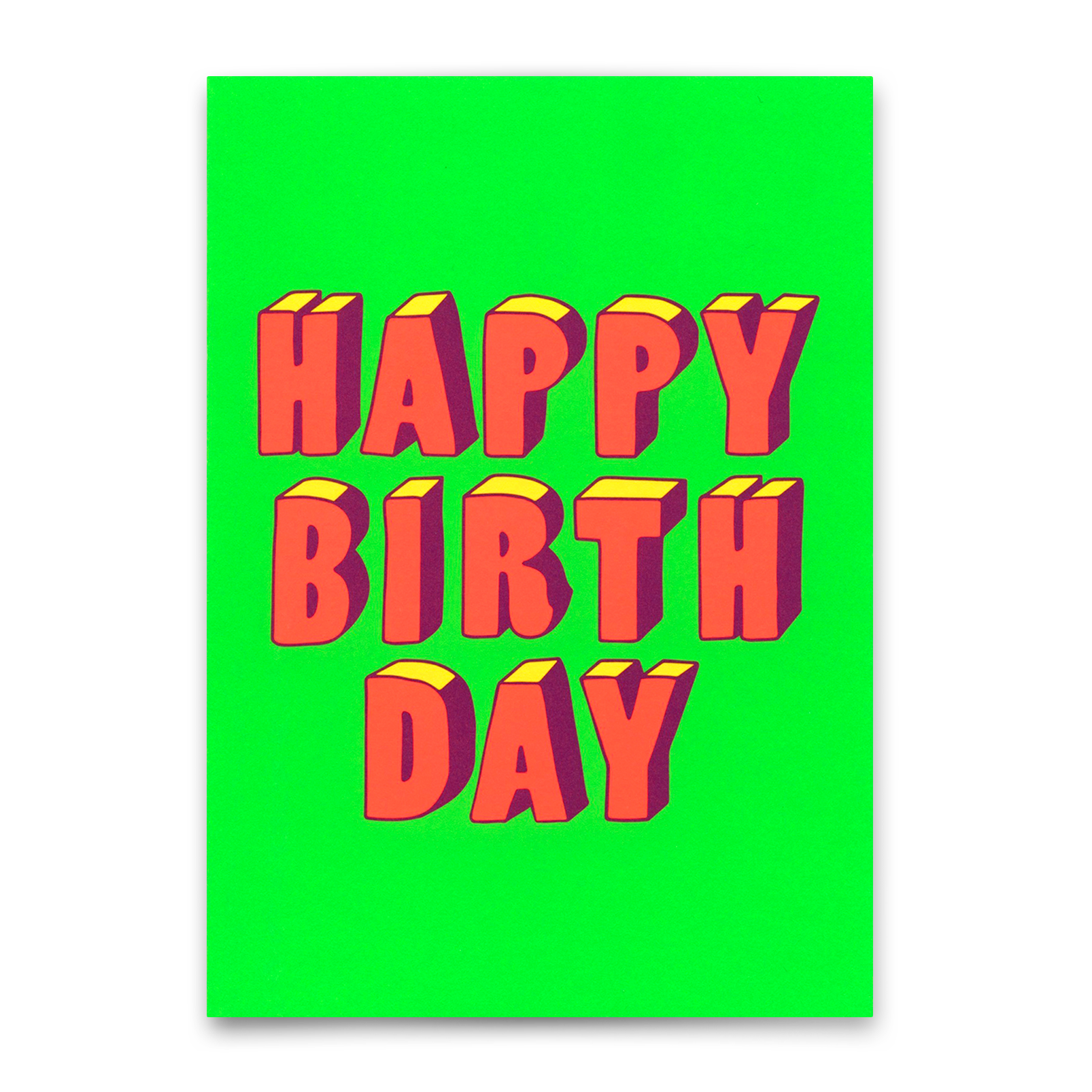 Postkarte "Happy Birthday 3D-Typo" | Coole Karte zum Geburtstag