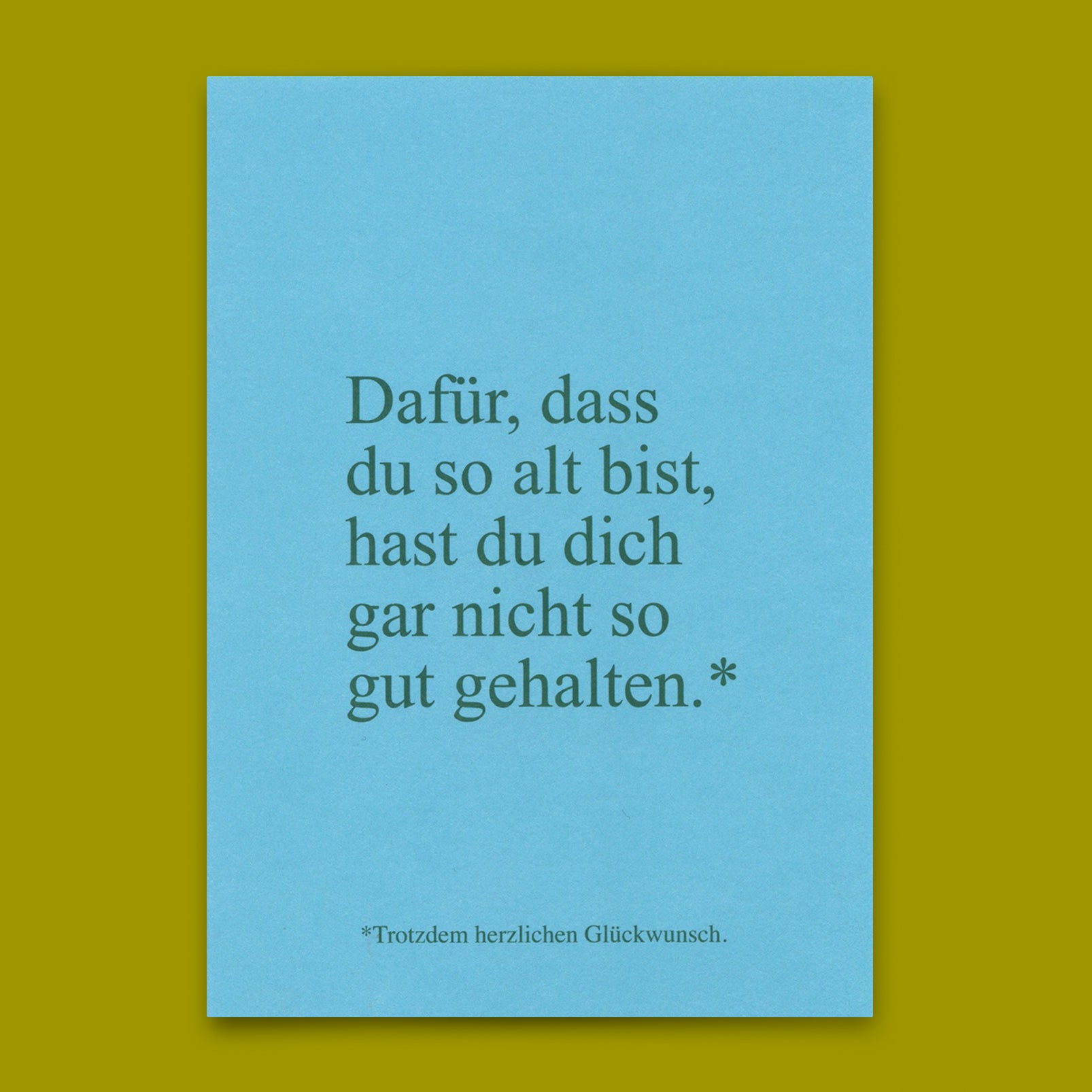 Postkarte "Garnicht so gut gehalten" | Lustige Karte zum Geburtstag
