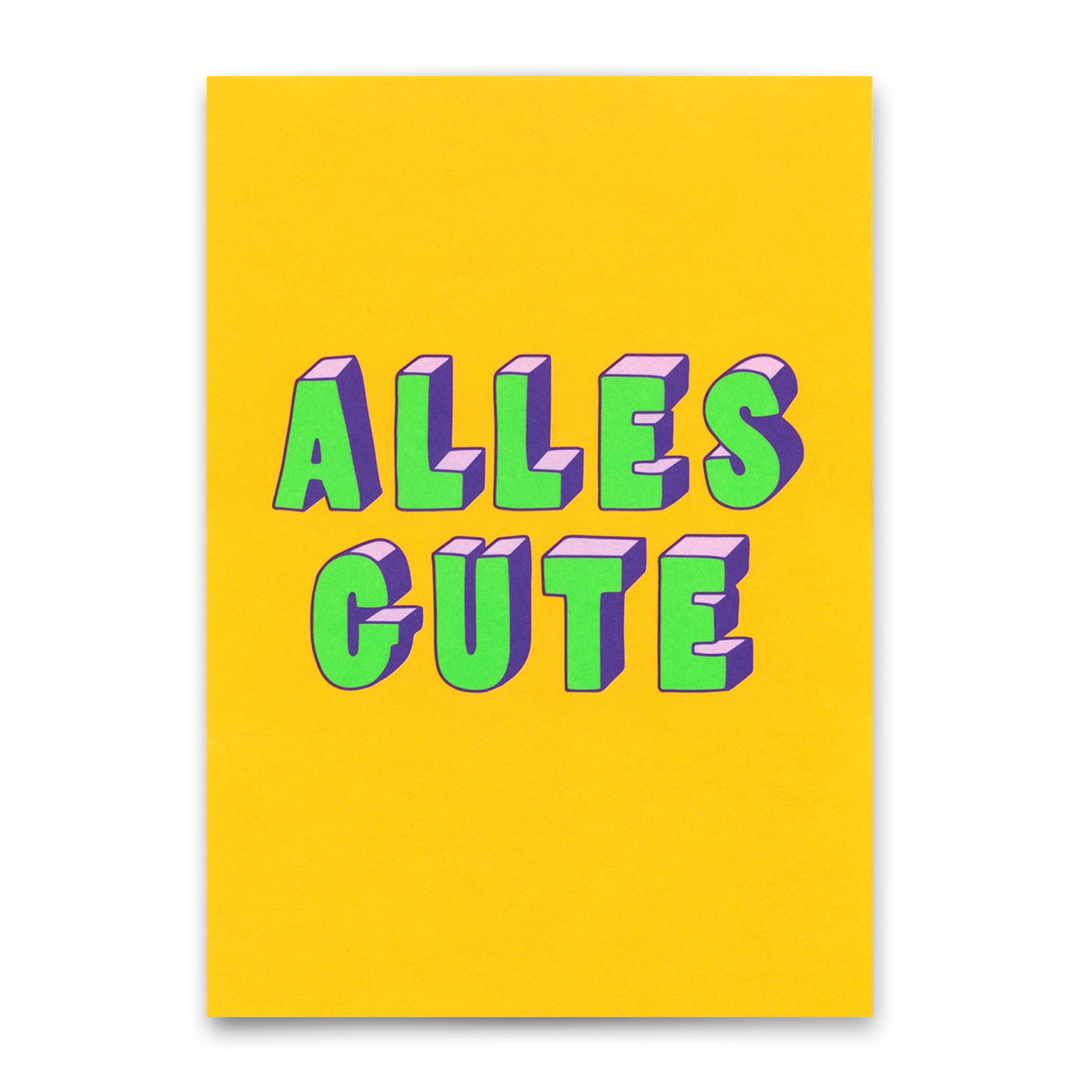 Postkarte "Alles Gute 3D-Typo" | Coole Karte zur Hochzeit